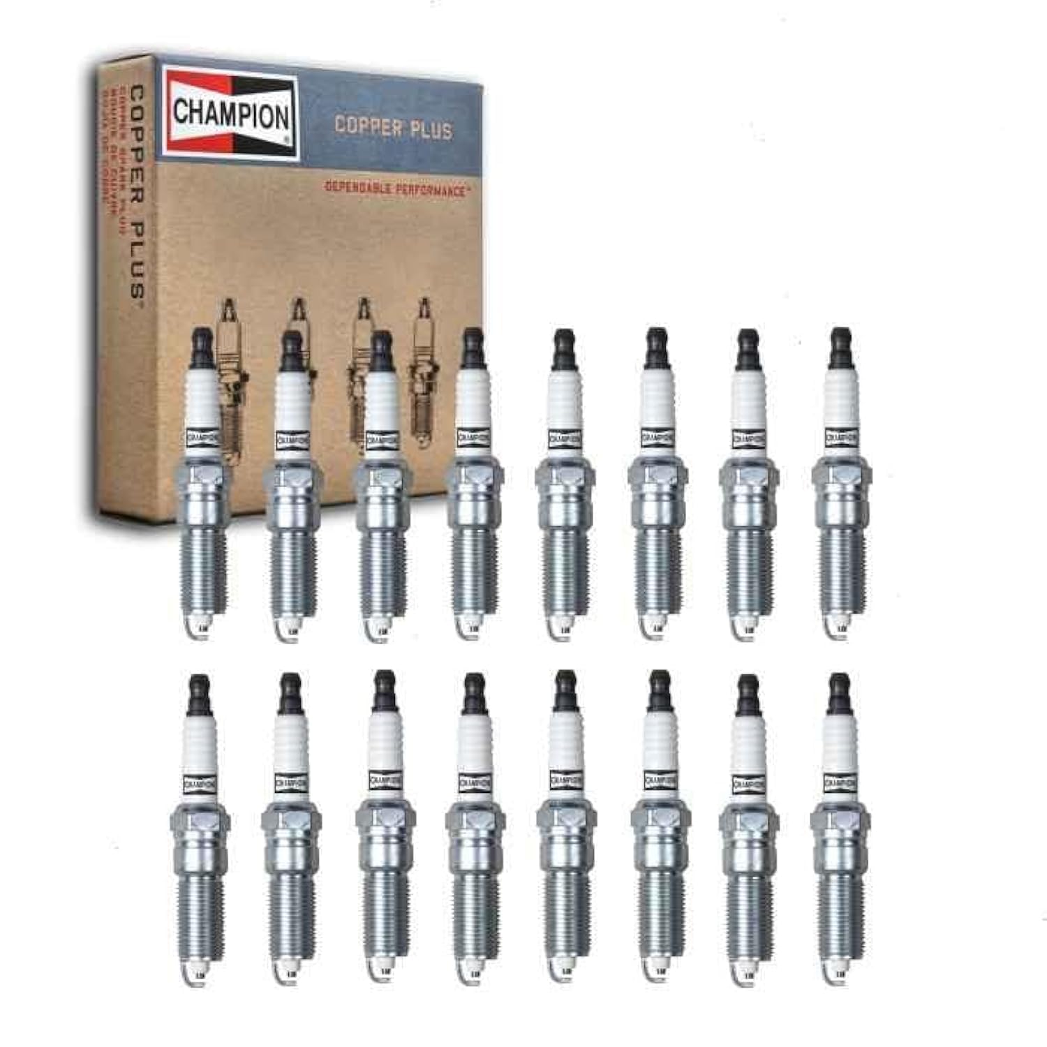 16 pc Champion Copper Plus Spark Plugs compatible with Dodge Ram 2500 5.7L V8 2003-2008