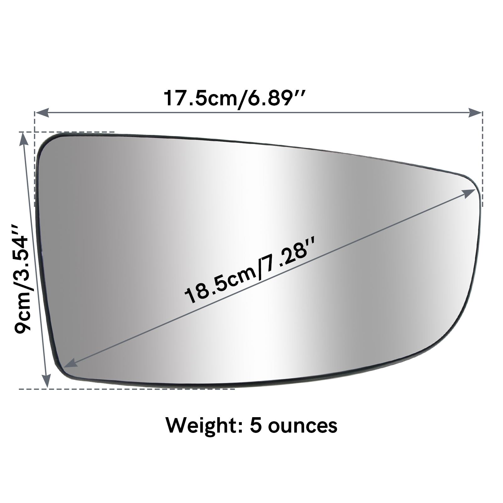 Top-Max Passenger Right Side Lower Mirror Glass Replacement For Ford Transit 150 250 350 Mk8 2014 2015 2016 2017 2018 2019 2020