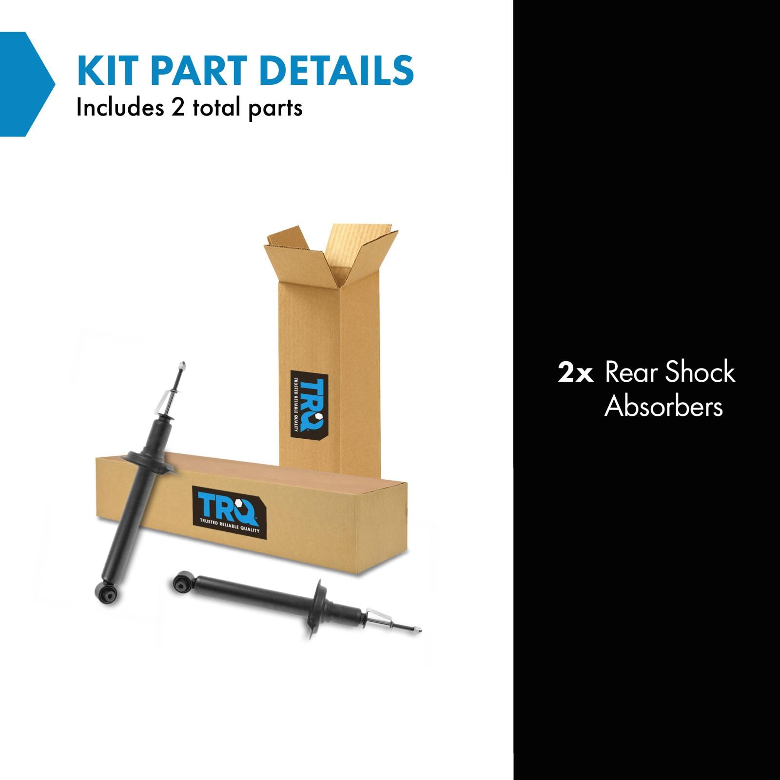 Trq Rear Shock Absorber Set Compatible With 2001-2003 Acura Cl 1999-2003 Tl 1998-2002 Honda Accord