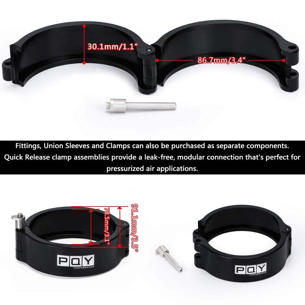 Pqy 2.5 Inch Aluminum Quick Release V Band Clamp With Flange Intake Intercooler Pipe Clamp Throttle Union Sleeve