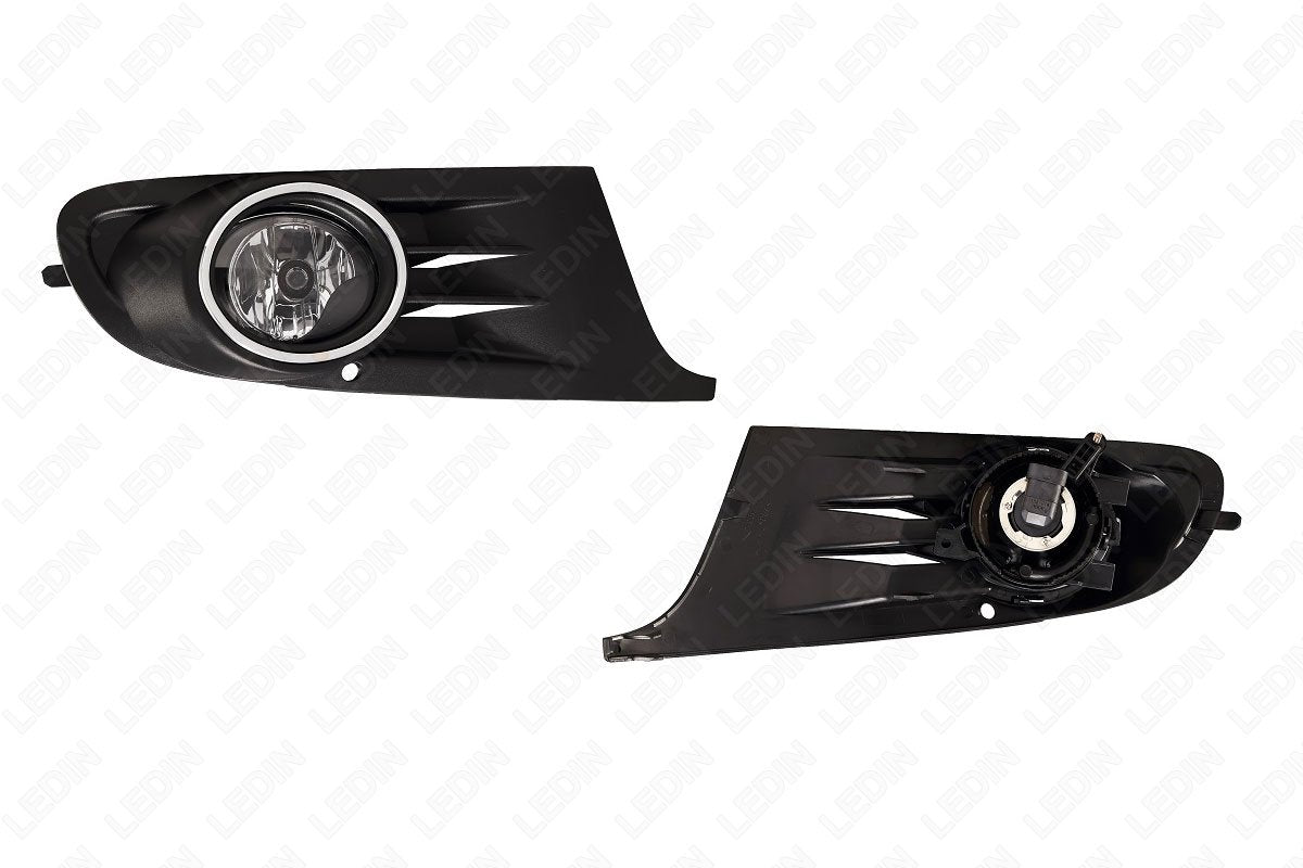 Ledin Fog Lights Compatible For 2010-2014 Golf Mk6 Jetta (Oe Style Clear Lens With Switch, Wires, Bulbs, Bezels)