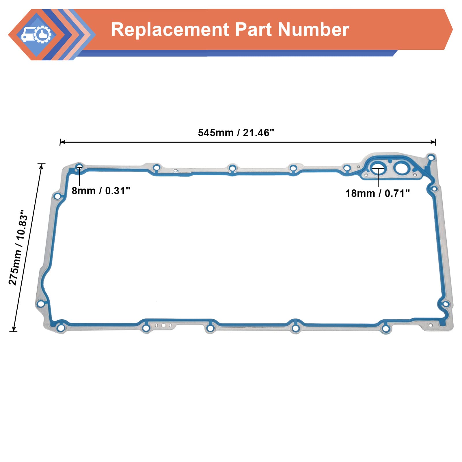 Zonfant Engine Oil Pan Gasket Set, Compatible With 4.8L 5.3L 6.0L 6.2L Chevy Silverado, Suburban, Tahoe, Trailblazer, Gmc Sierra