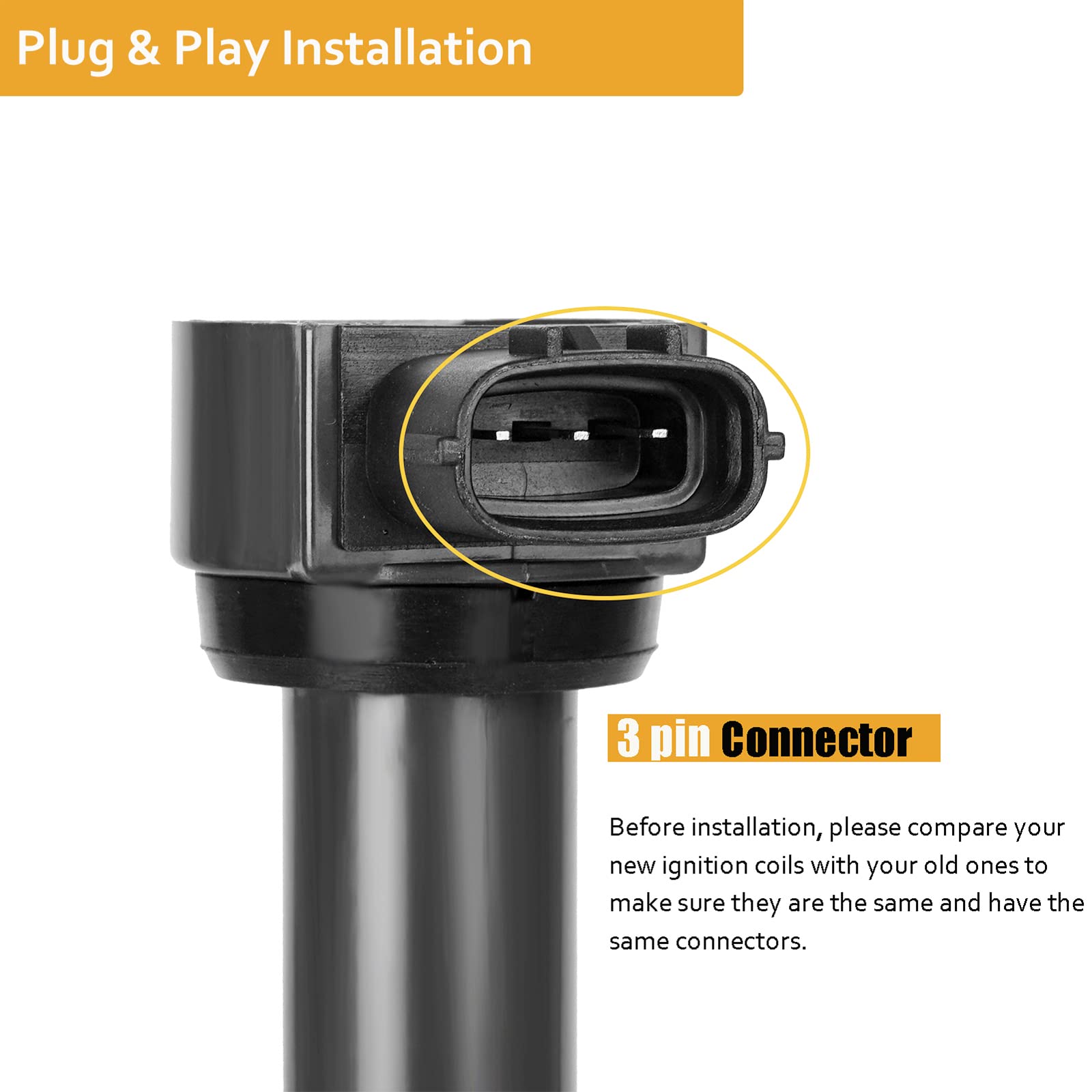 Npauto Ignition Coil Pack Compatible With 2.0 2.4 3.0 2007-2016 Mitsubishi Outlander Sport Lancer 2007 2008 2009 2010 2011 2012 2013 2014 2015 2016, L4 2.0L 2.4L V6 3.0L, Uf-559 Uf-589, Set Of 4