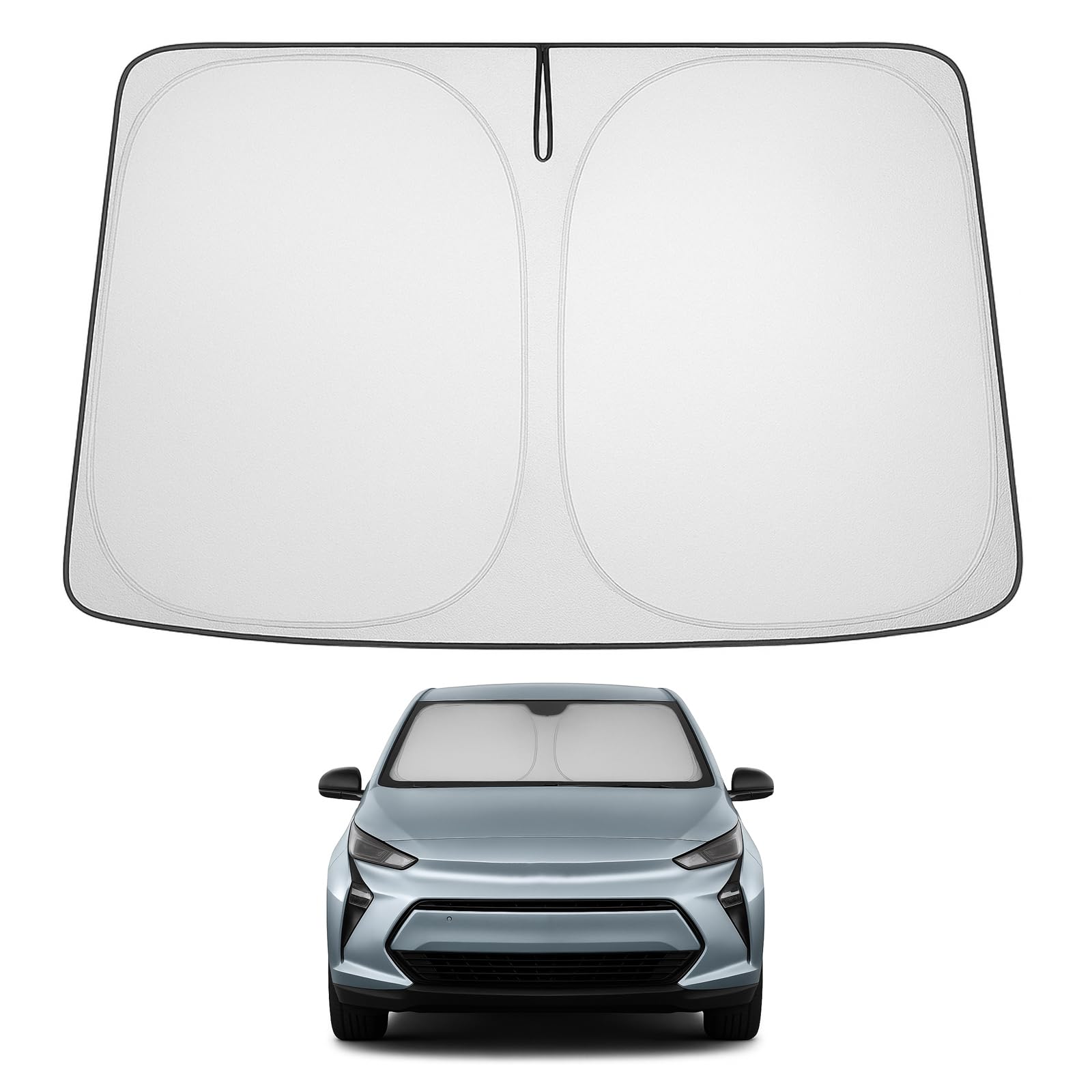 Proadsy 2025 Upgrade Windshield Sun Shade Custom Fit Chevy Bolt 2017-2024 2025 (Not For Chevy Bolt Euv) 4-Layer Foldable Front S