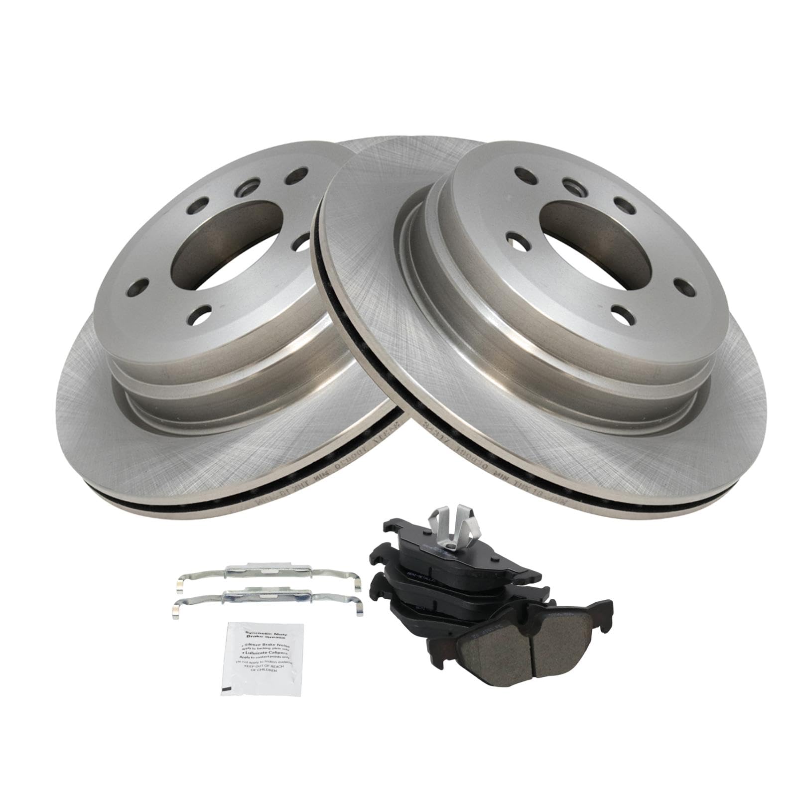 Trq Rear Brake Pad & Rotor Kit Brake Pads Brake Rotor Semi-Metallic Compatible With 2007-2013 Bmw 328I 2009-2013 328I Xdrive 200