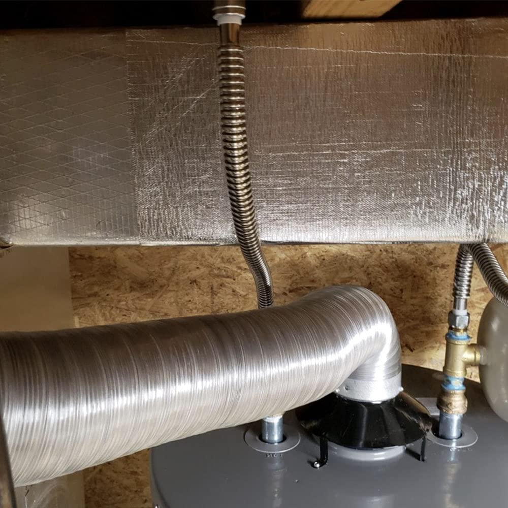 Aluminum Backed Aluminized Self Adhesive 12'' X 48’',Fiberglass Thermal Insulation Material High Temp Protection