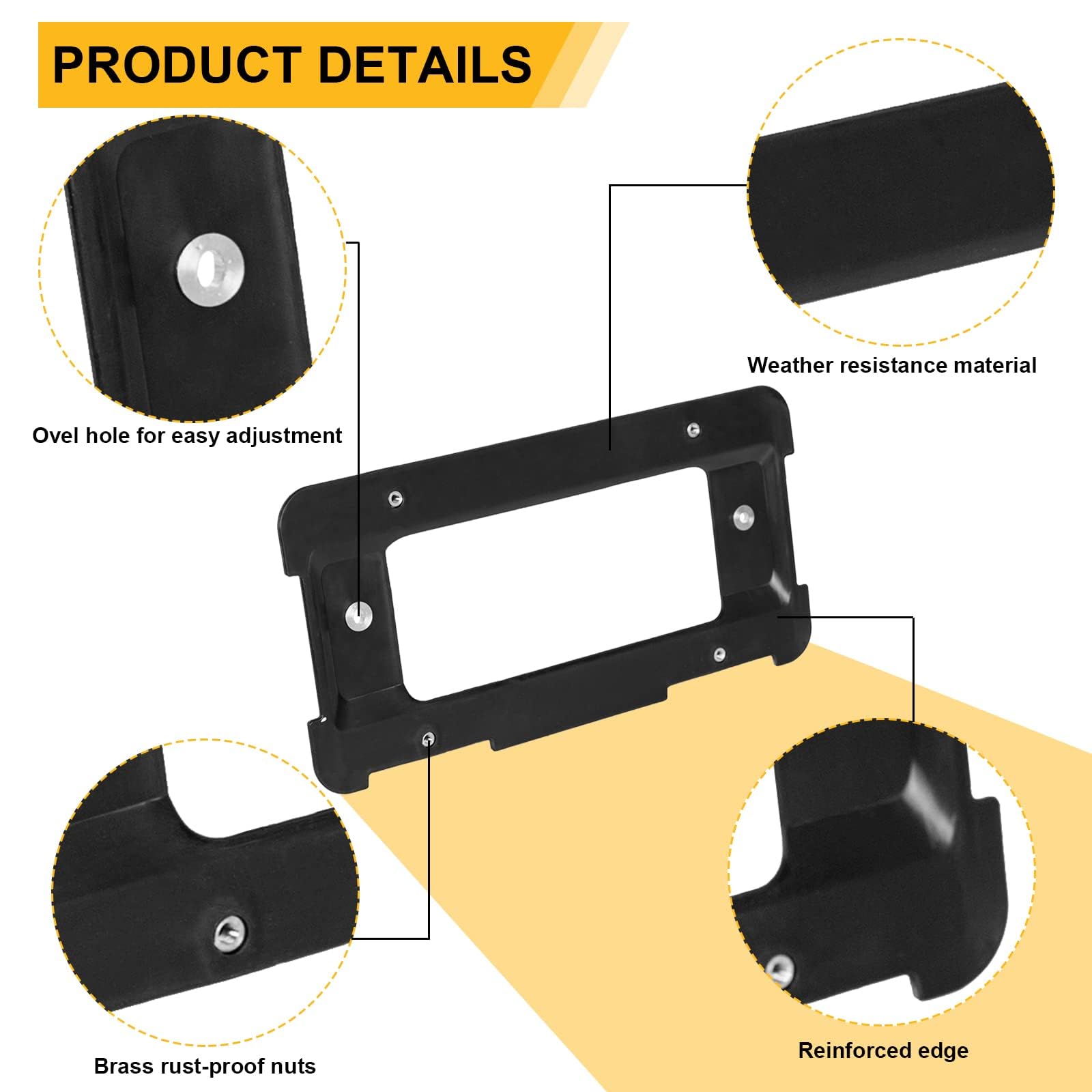 Ecotric Rear License Plate Holder Mount Bracket Frame Compatible With Bmw 1/2/3/4/5/6 Series X1 X3 X4 X5 X6 Replacement For 51187160607 511882380615