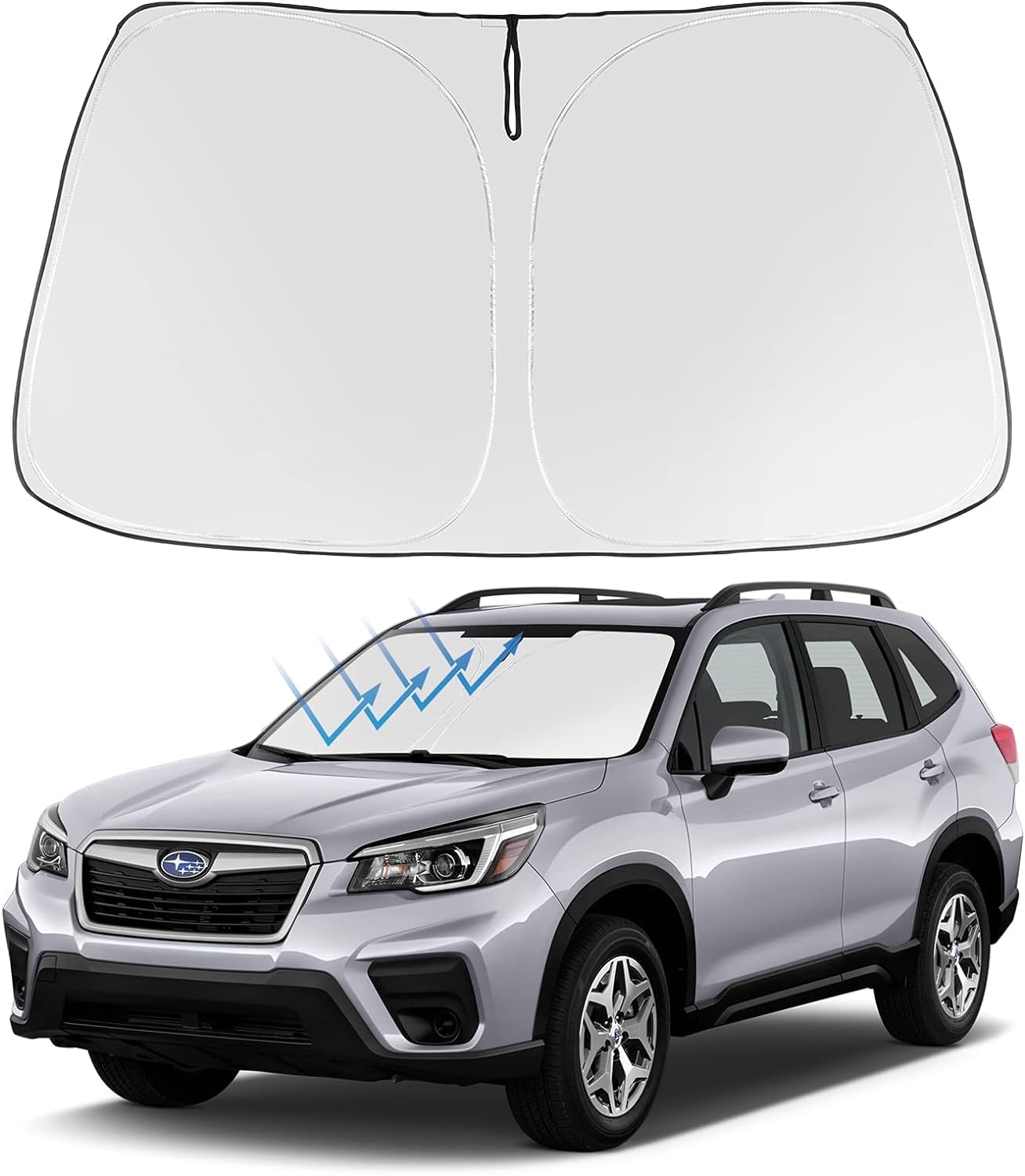 Proadsy 2024 Upgrade Front Windshield Sun Shade Foldable Sunshade Protector Custom Fit 2024 2023 2022 2021 2020 2019 Subaru Fore