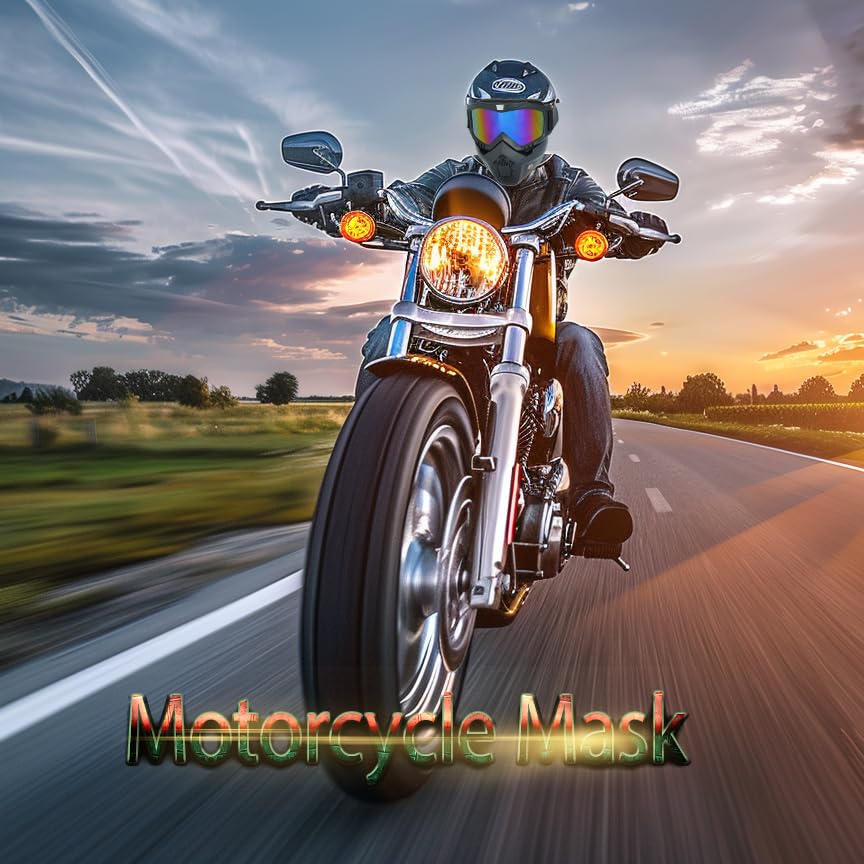 Crossbody 2 Pieces Motorcycle Goggles With Adjustable Face Mask,Dirt Bike Atv Motocross Mx Riding Offroad Cycling Protective Gla