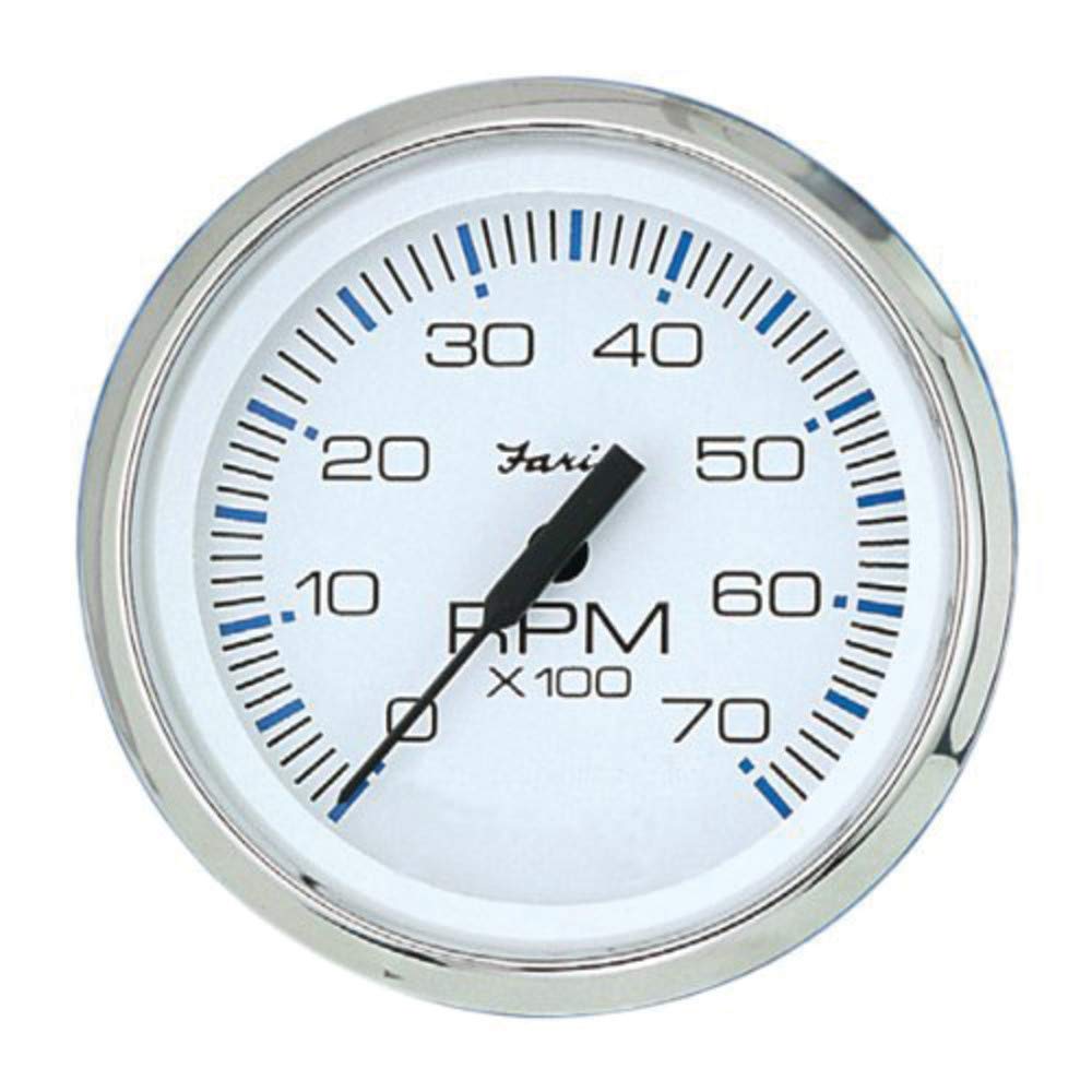 Faria 33817 Chesapeake Stainless Steel Tachometer (7000 RPM) - 4&quot;, White