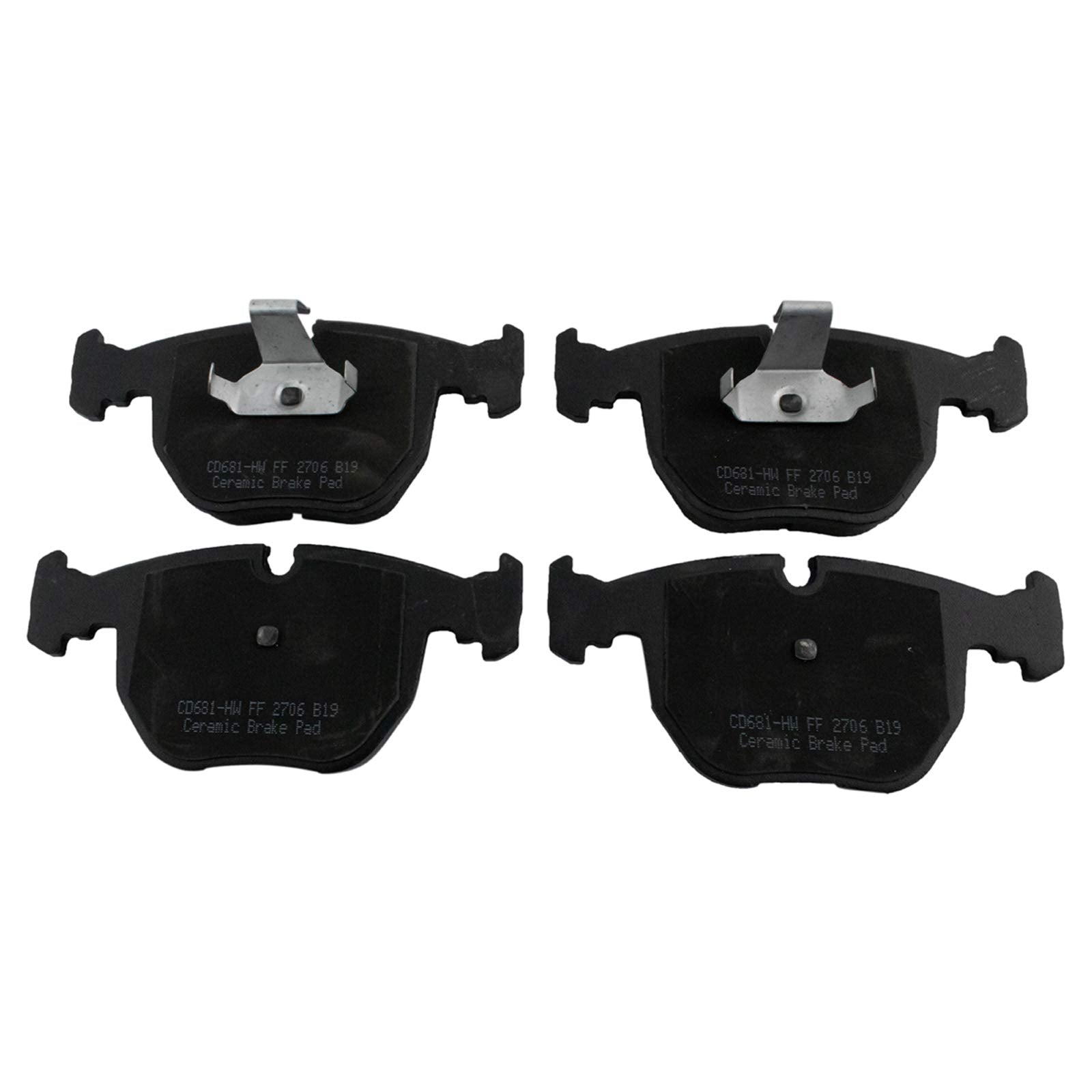 TRQ Front Brake Pads Ceramic Compatible with 2001-2003 BMW 530i 1997-2003 540i 1995-2001 740i 740iL 2000-2003 M5 2000-2006 X5