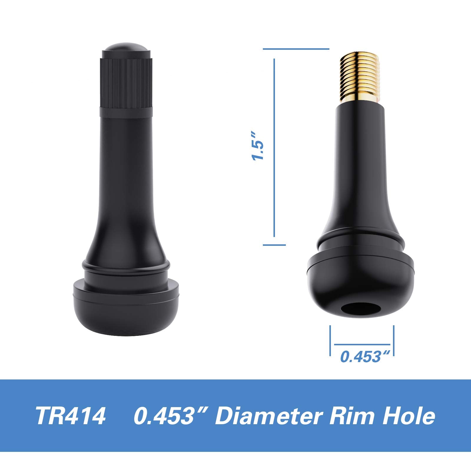 Ckauto Tr414 Rubber Snap-In Tire Valve Stem (5Pcs/Bag)