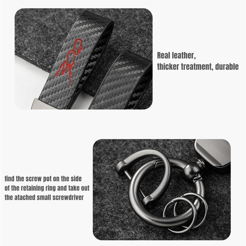 Huiants Carbon Fiber Style Car Keychain 300 Emblem Microfiber Leather Key Chain Compatible With Chrysler 300 300C 300S Accessories