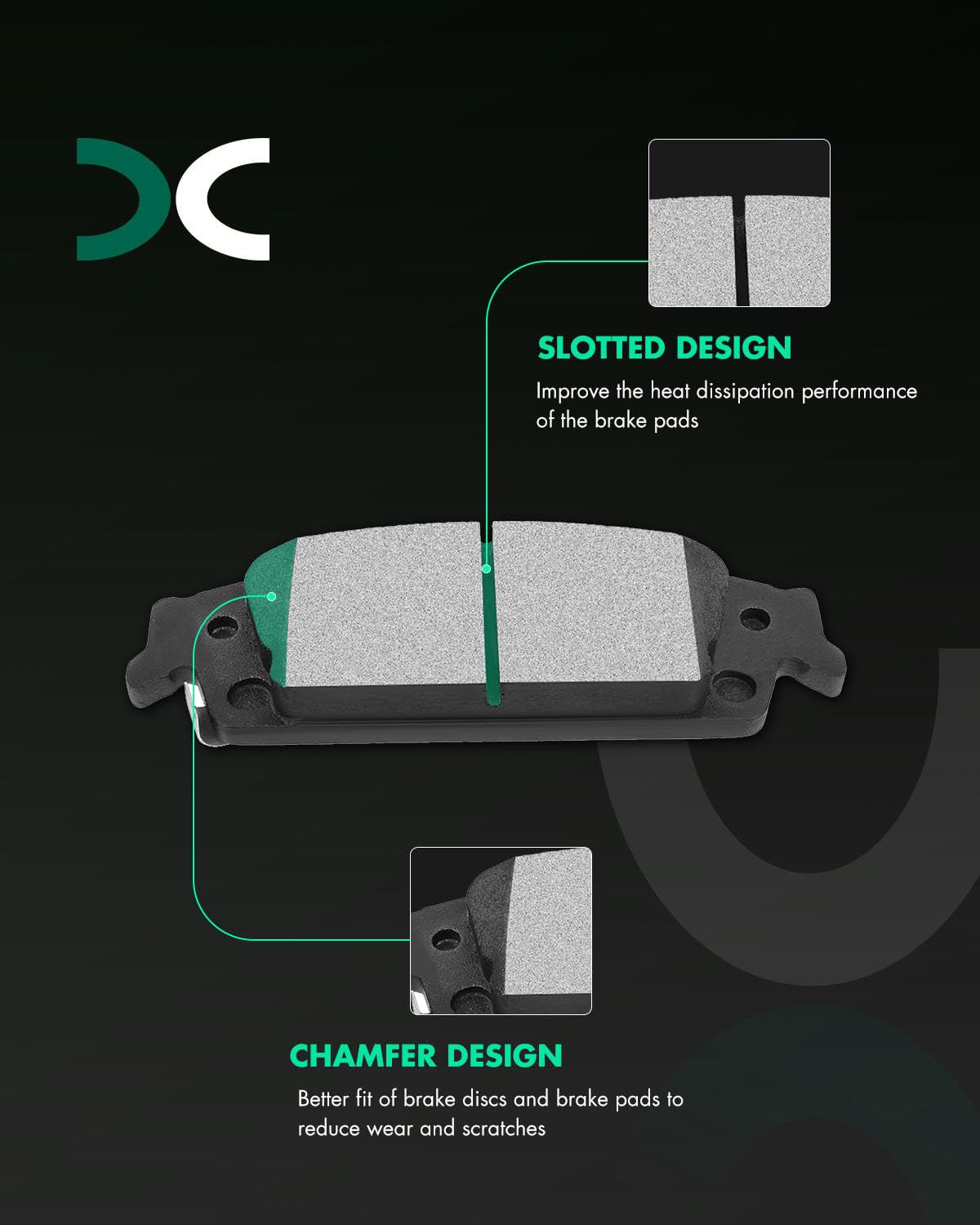 Ceramic Pads Kits, D1707 Scitoo 4Pcs Rear Brakes Pads Set Fit For Cadillac Escalade/Escalade Esv,For Chevy Silverado 1500 / Subu