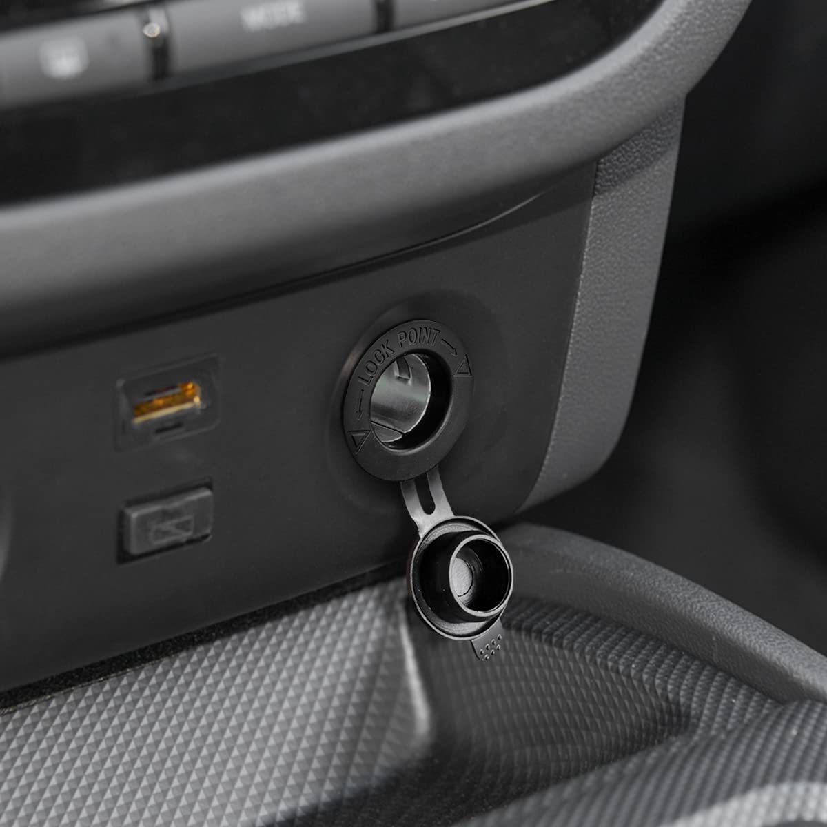 8sanlione 12V/24V Waterproof Car Cigarette Lighter Socket - Dustproof Power Outlet for Automotive, Boat, Motorcycle, ATV, RV, Truck (Orange)