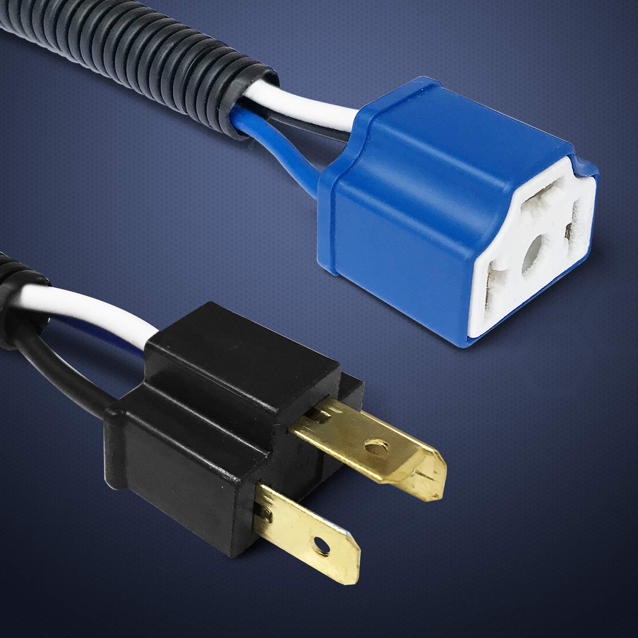 H4 Connector Plug 14Awg Heavy Duty Male To Female Socket For Car Truck Boat Marine- H4/9003(Pack Of 2)