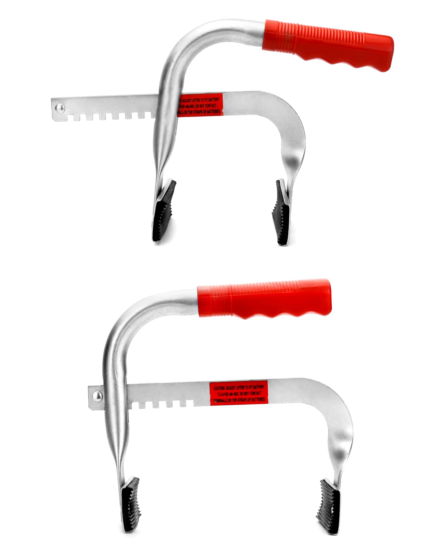 Qwork Battery Carrier, Battery Rack With Pads, Adjustable From 5'' To 7'', For Lifting And Carrying Batteries