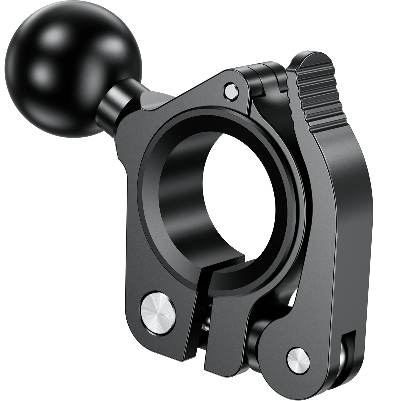 BRCOVAN Aluminum Alloy Handlebar Clamp Mount Base with 1'' TPU Ball for Rail Diameter 0.5'' 0.87'' 1'' 1.26'', Compatible with R