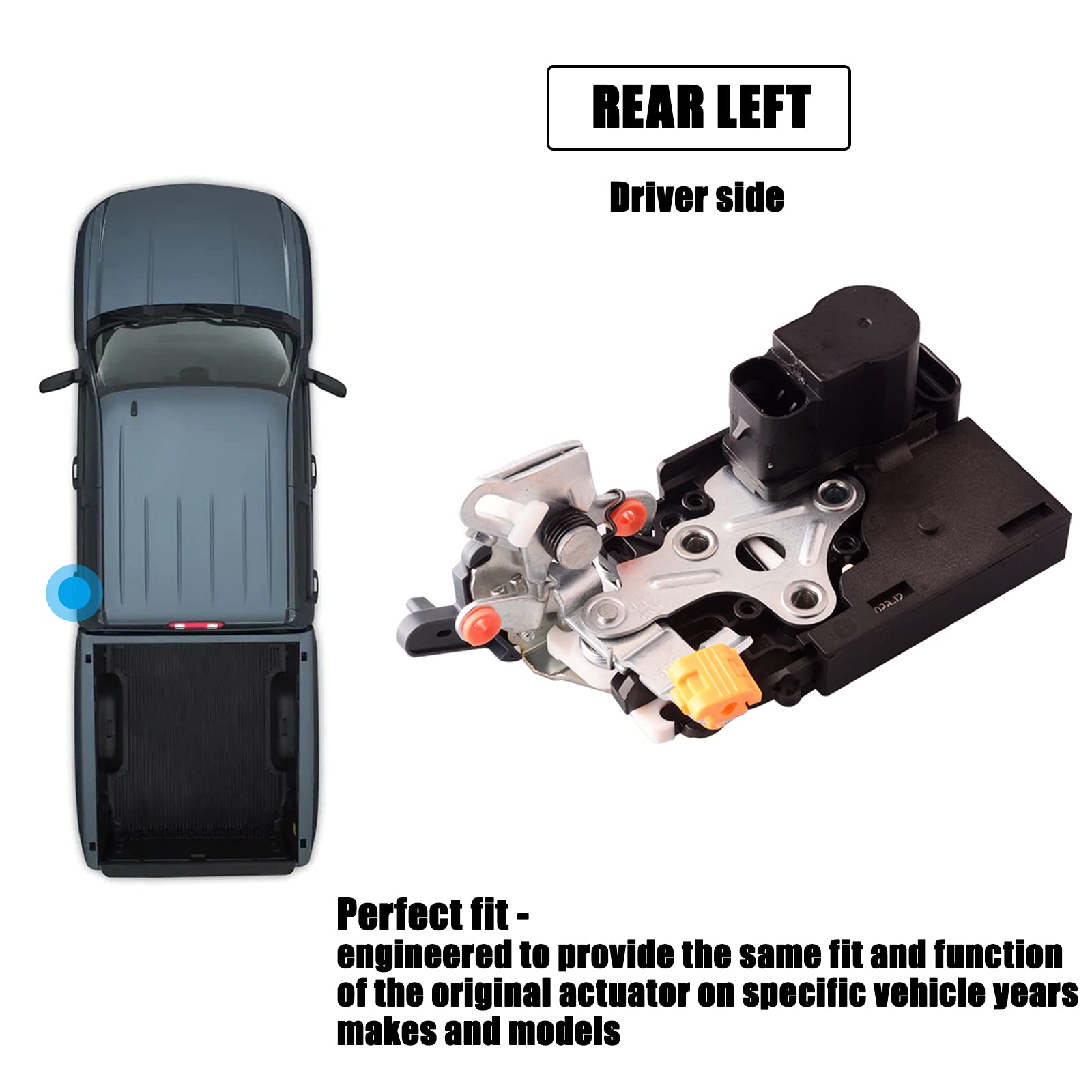 Unikpas Rear Left Driver Side Door Lock Actuator Compatible For Chevrolet Silverado 2001-2006 Gmc Sierra 1500 2001-2006 Gmc Yukon 2000-2006 Cadillac Escalade 2002-2006 Replaces 15110651 15068504