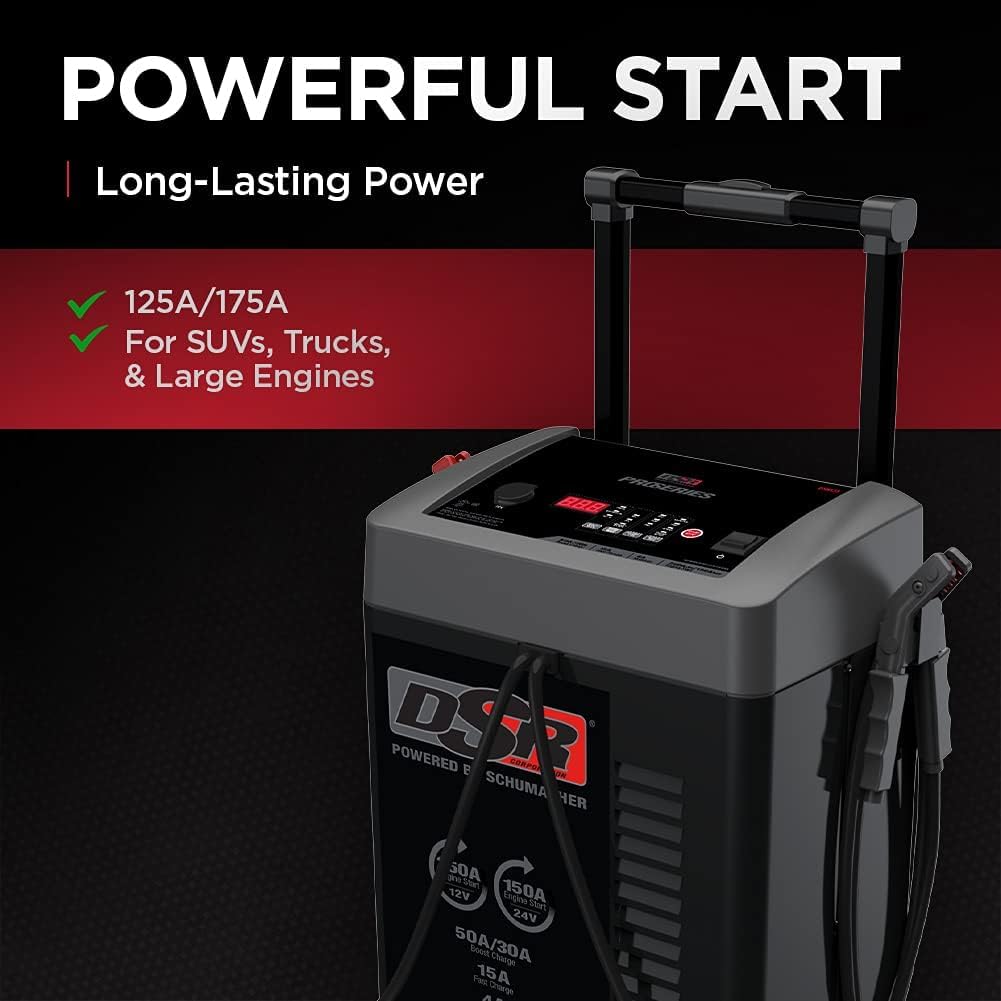 Schumacher Electric Dsr123 Proseries Car Battery Charger - 250 Peak Amps - 24V / 12V Battery Charger - Fully Automatic Engine St