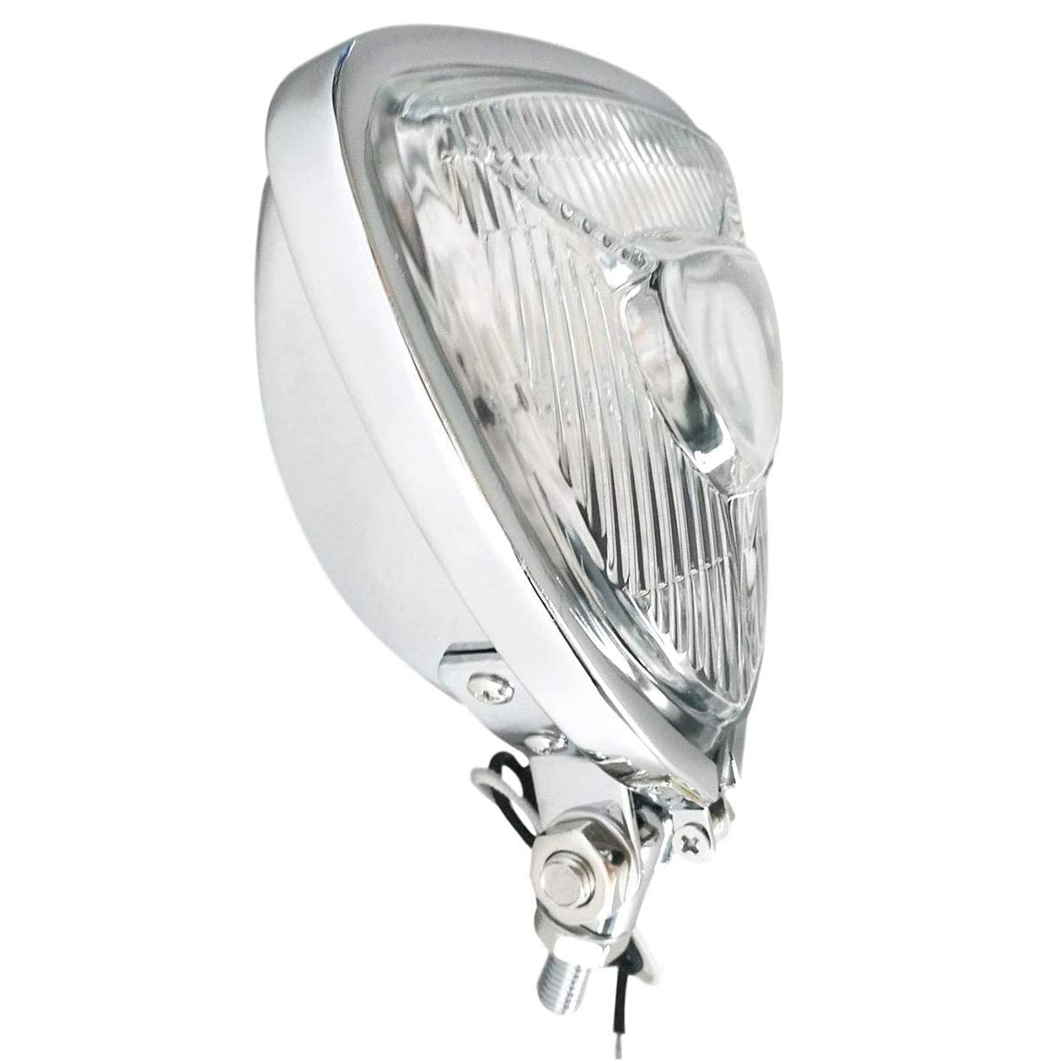 Fatecim Mini Thin Section Triangle Motorcycle Headlight Clear Lens Chrome Light For Harley Chopper Custom