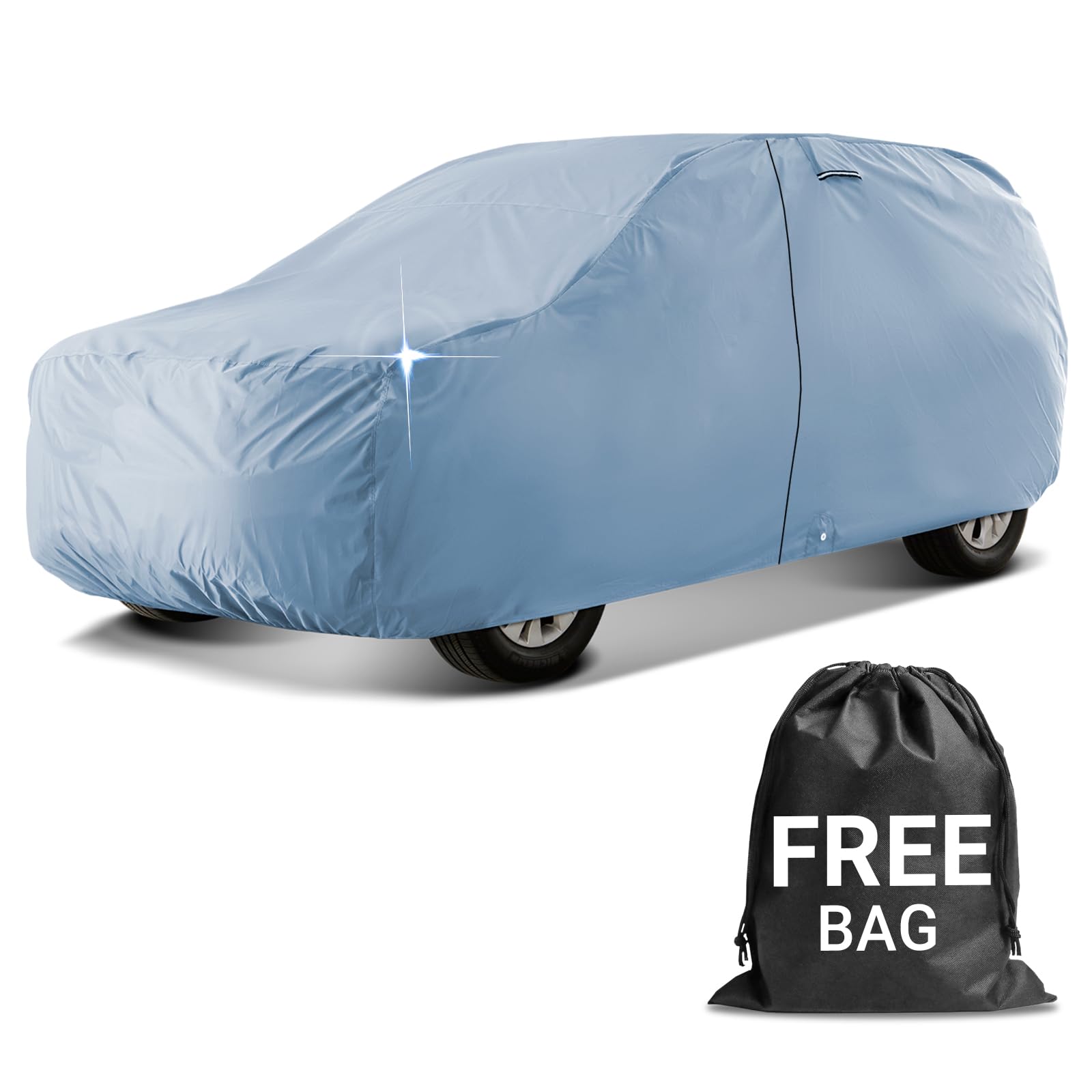 iCarCover 30-Layer Premium SUV Car Cover Waterproof All Weather | Rain Snow UV Sun Protection Full Car Covers | Jeep CJ-5, Wrang