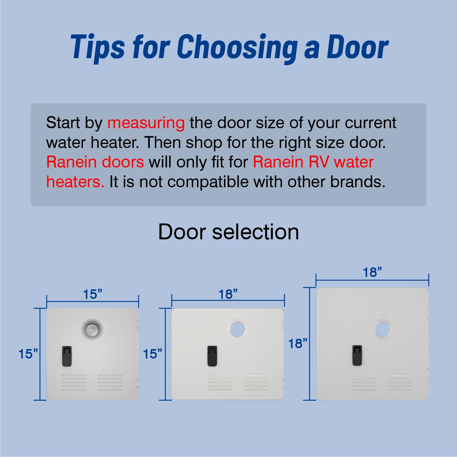 Ranein 15 X 15 Inches Rv Water Heater White Door. Only Door Kit For Ranein Rv Water Heaters