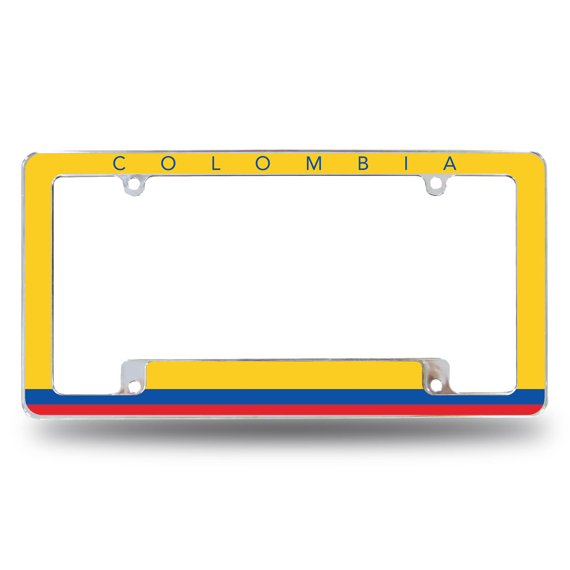 Rico Industries Colombia Flag All Over Automotive License Plate Frame for Car/Truck/SUV (12 x 6)