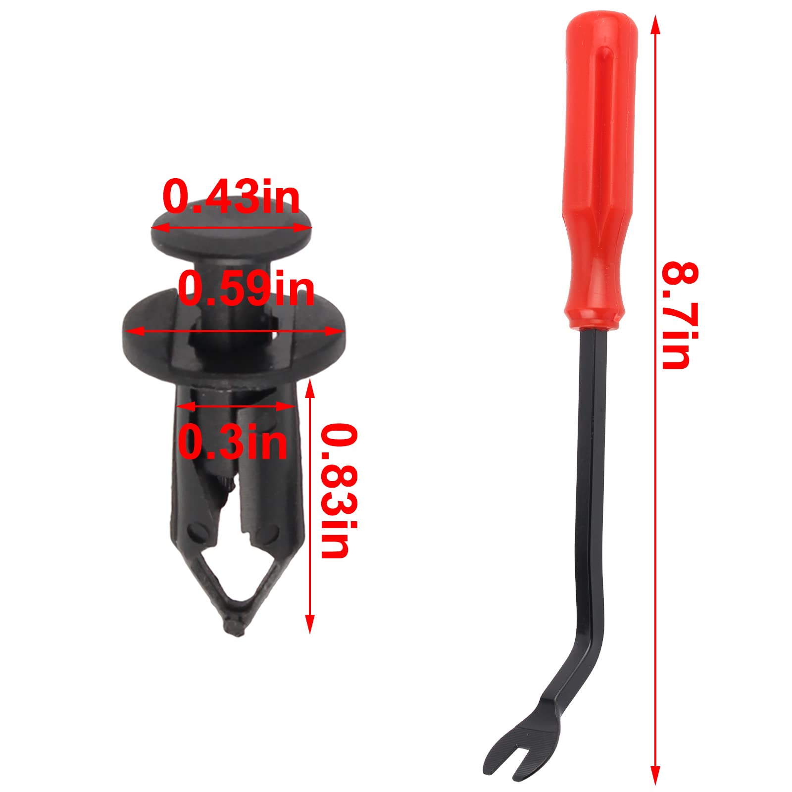 CARBBIA 120 PCS UTV Nylon Fender Clips/Body Rivets Compatible with Polaris Ranger RZR Kawasaki Teryx Honda 90653-HC4-900 Pioneer