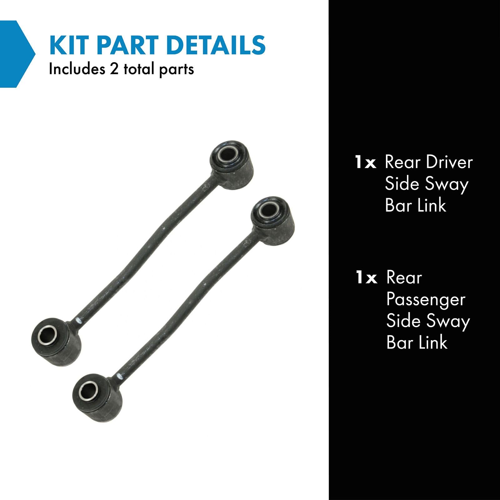 Trq Rear Sway Bar Stabilizer Link Set Compatible With 1999-2004 Jeep Grand Cherokee