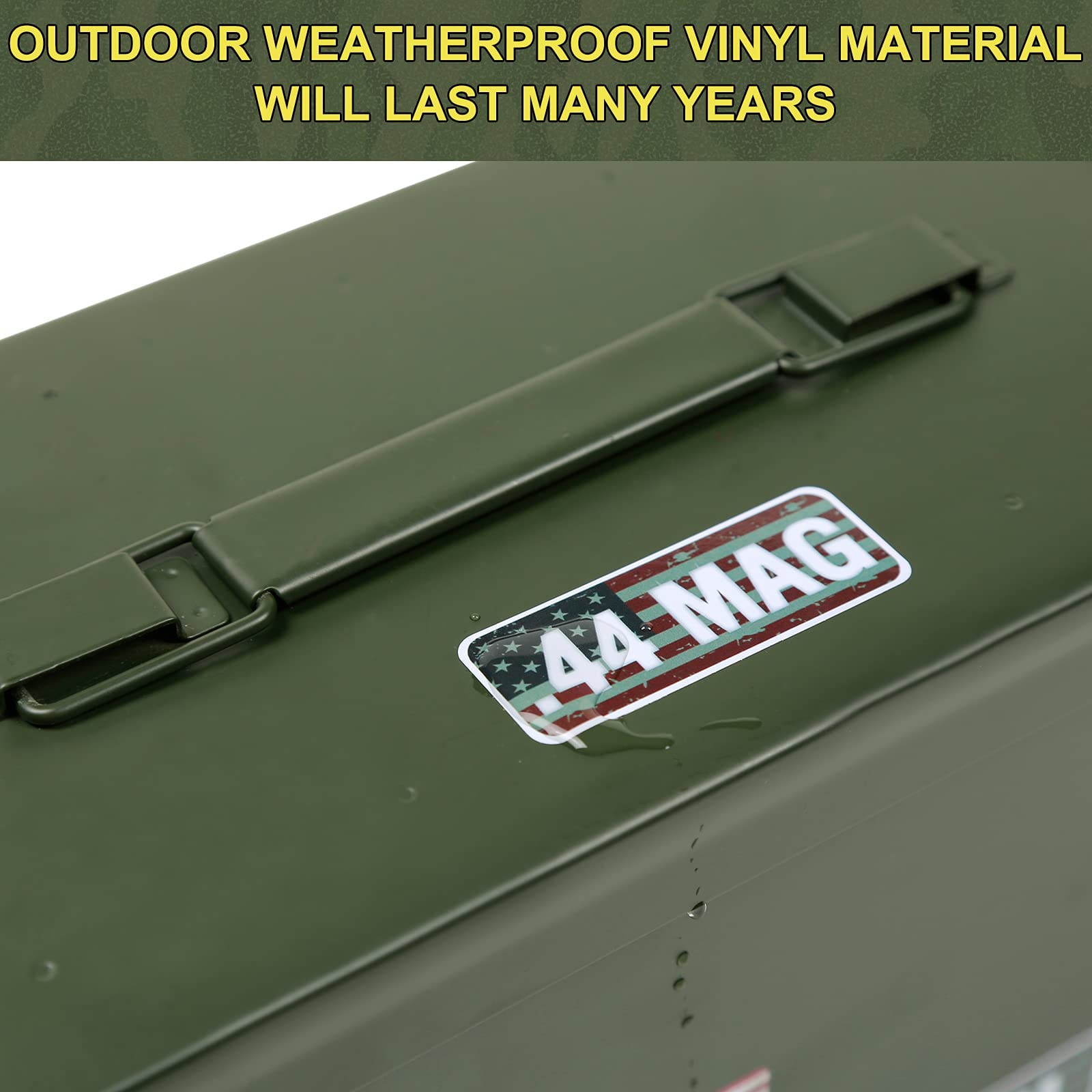 Aolamegs Ammo Can Vinyl Sticker Set Decal Label For Cans Cases Boxes .22 .223 .308 9Mm .380 .45 5.56 7.62 12Ga 300Blk (56 Pack/28 Varieties &3 Pcs Usa Flag Stickers)