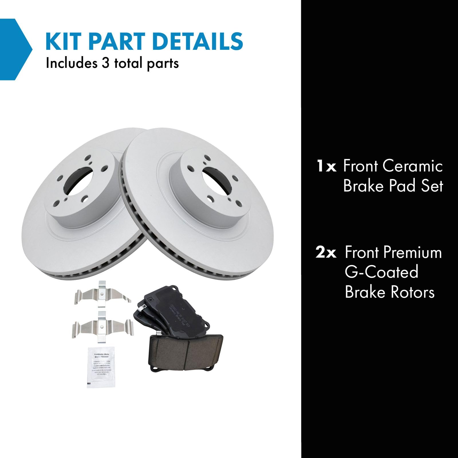 Trq Front Brake Pad & Rotor Kit Brake Pads Brake Rotor Ceramic Compatible With 2019 Toyota 86