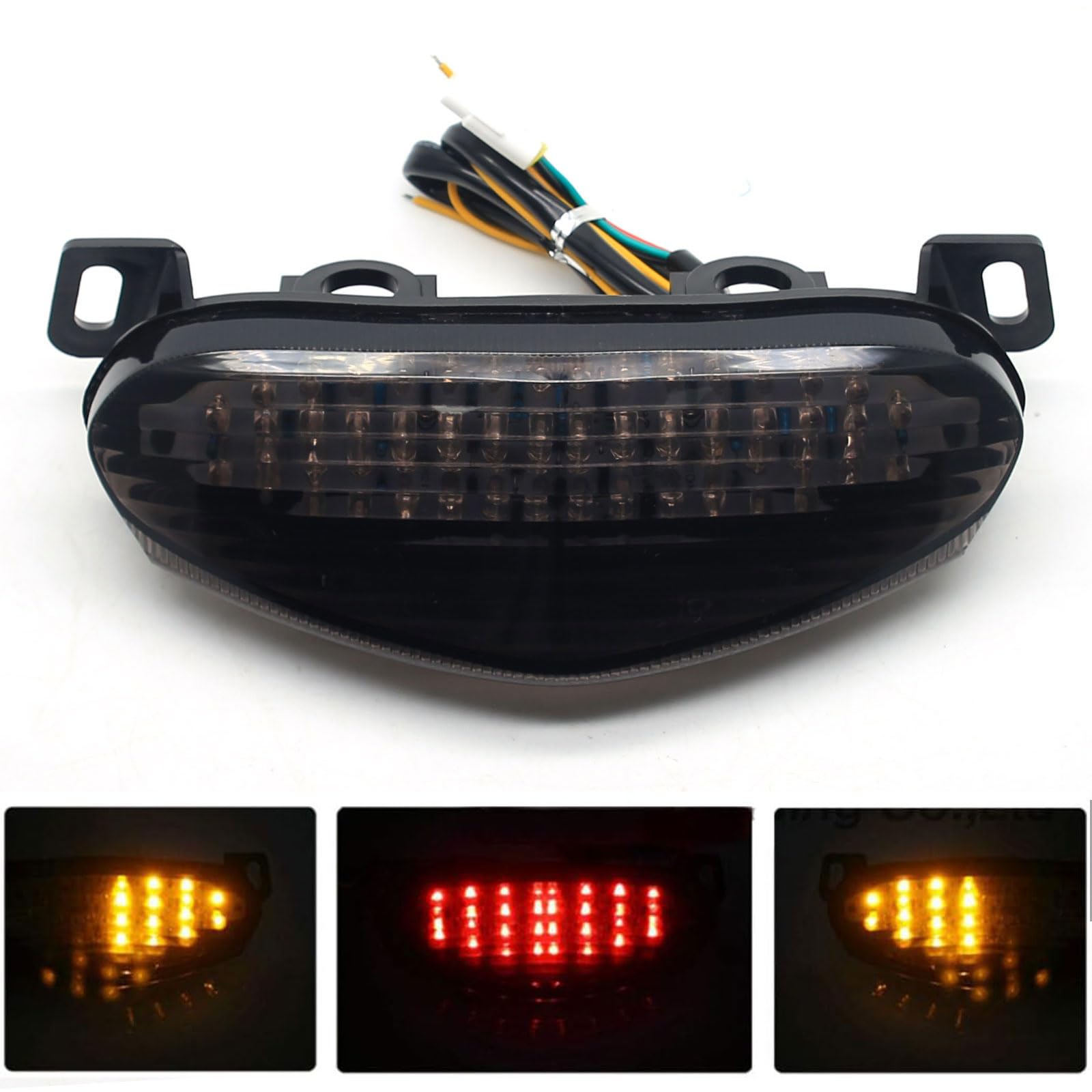 Mzs Motorcycle Tail Light Turn Signal Led Integrated Blinker Smoke Compatible With Ex 650 Ex650 Er6N Er6F 2009-2011 / Klz1000 Kl