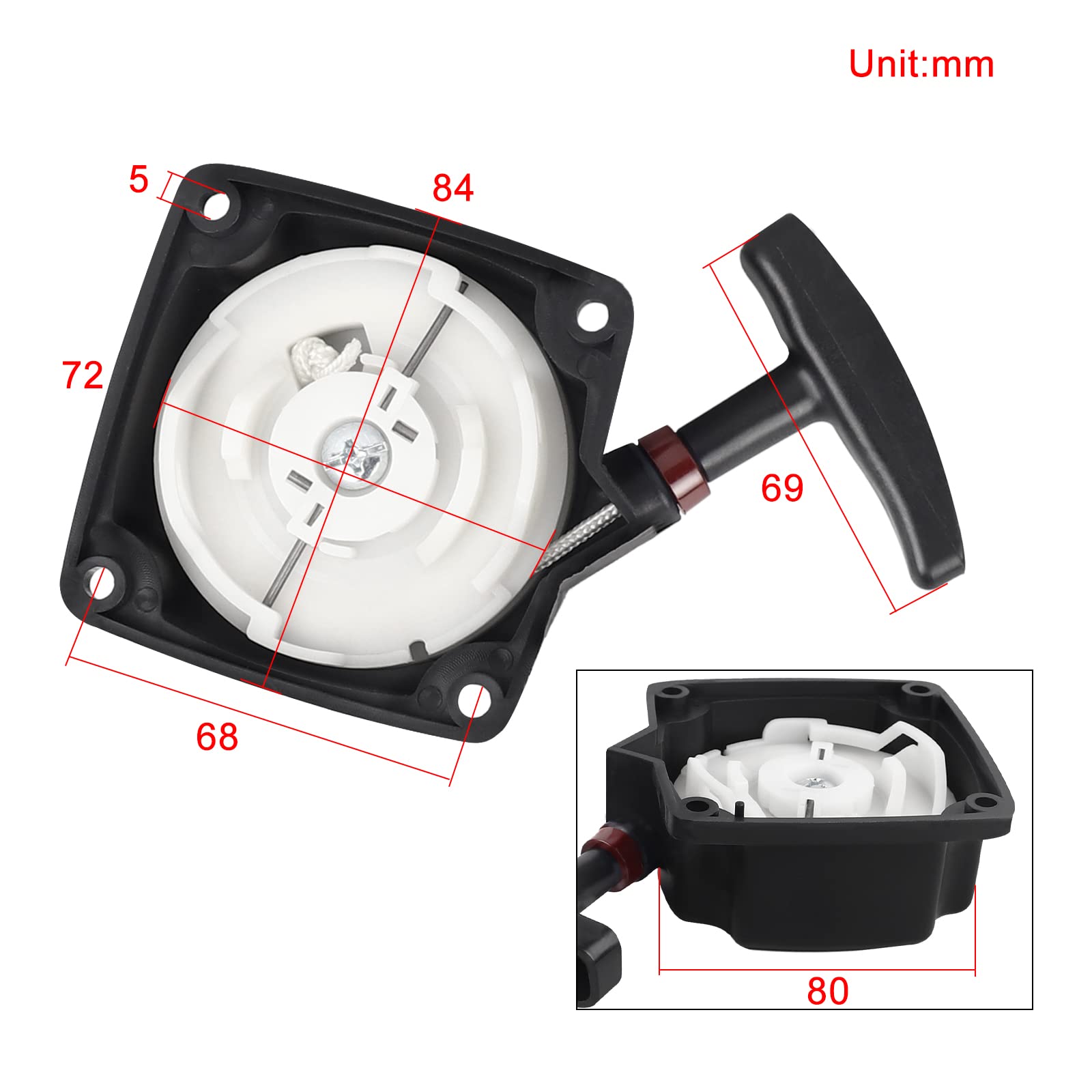 FLYPIG Recoil Starter Pull Start Starter for 33cc 43cc 47cc 49cc 50cc Engine Pocket Bike Dirt Bike Gas Scooter Chopper ATV Quad