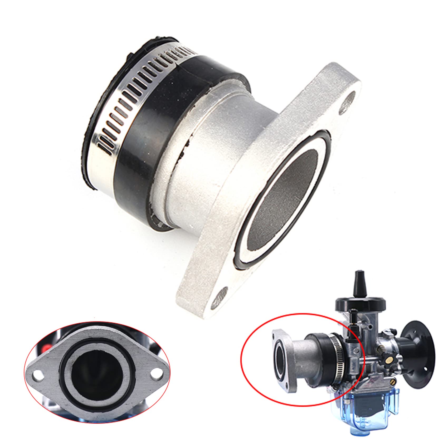 Plsusjhao Carburetor Carb Intake Manifold Boot Joint Adapter Carburetor Replacement For Yamaha Wolverine 350 Yfm350X 1999-2005 Big Bear 350 4X4 Atv Powersports Fuel Manifolds 4Kb-13586-01-00