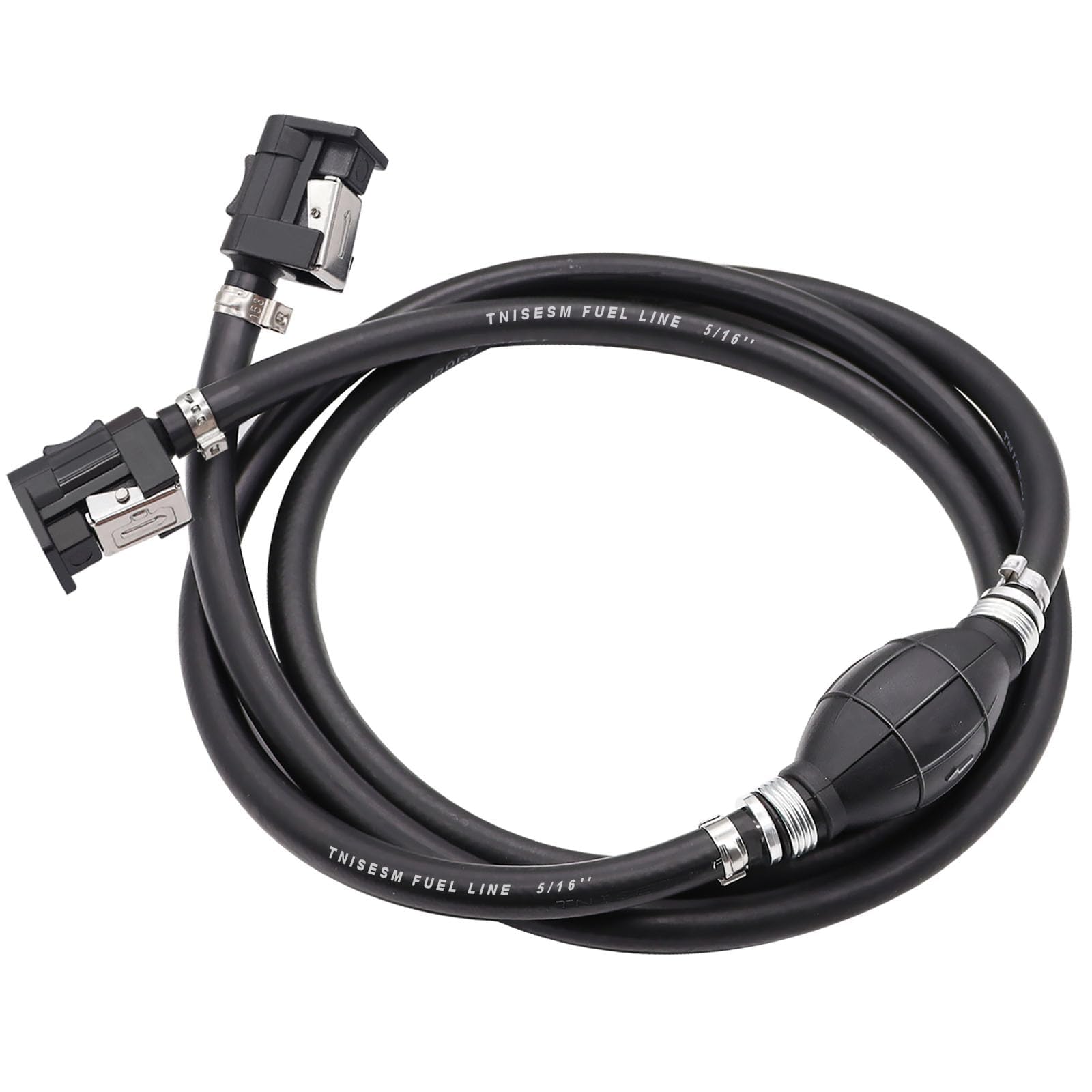 Tnisesm 5/16'' 6Ft Fuel Line Assembly, With Connector Rubber Marine Outboard Boat Motor Rvs Fuel Assembly With Primer Bulb 304 S