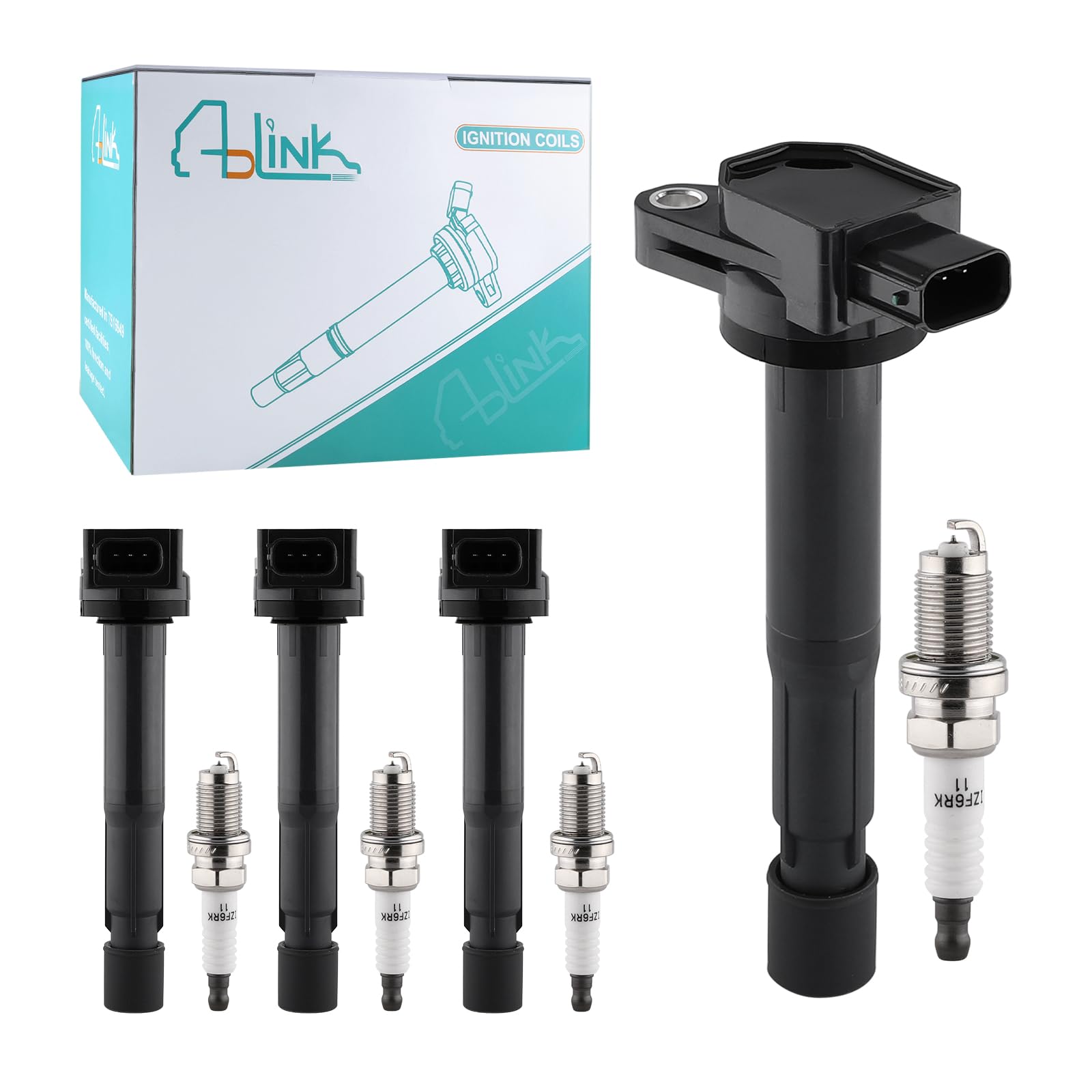 Aulink Set Of 4 Uf417 Ignition Coil Pack & Sp1018 Spark Plugs For Acura Tsx 2.4L 2004 2005 2006 2007 2008, Rdx 2.3L 2007 2008 20