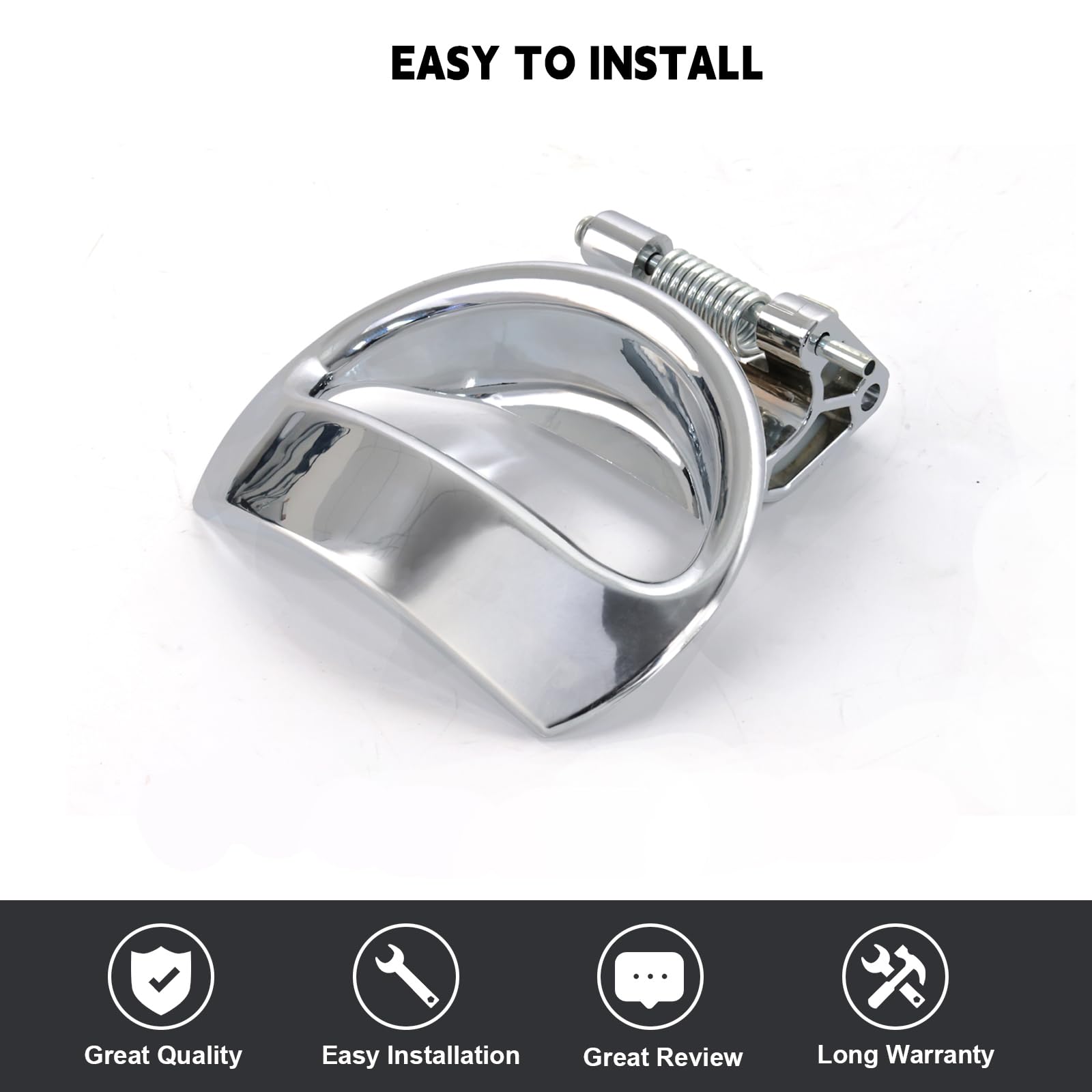 Faersi Inside Interior Chrome Door Handle Passenger Right Side Replacements For 2006-2011 Chevrolet Hhr #19299613 (Silver)