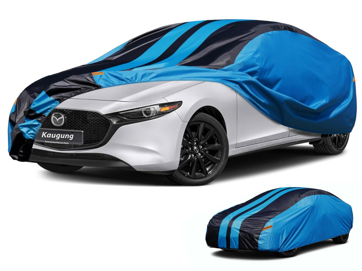 Kaugung Car Cover Waterproof Custom Fit Mazda 3(2003-2025), Full Exterior Cover For Automobiles Lightweight Resistant Outdoor Su