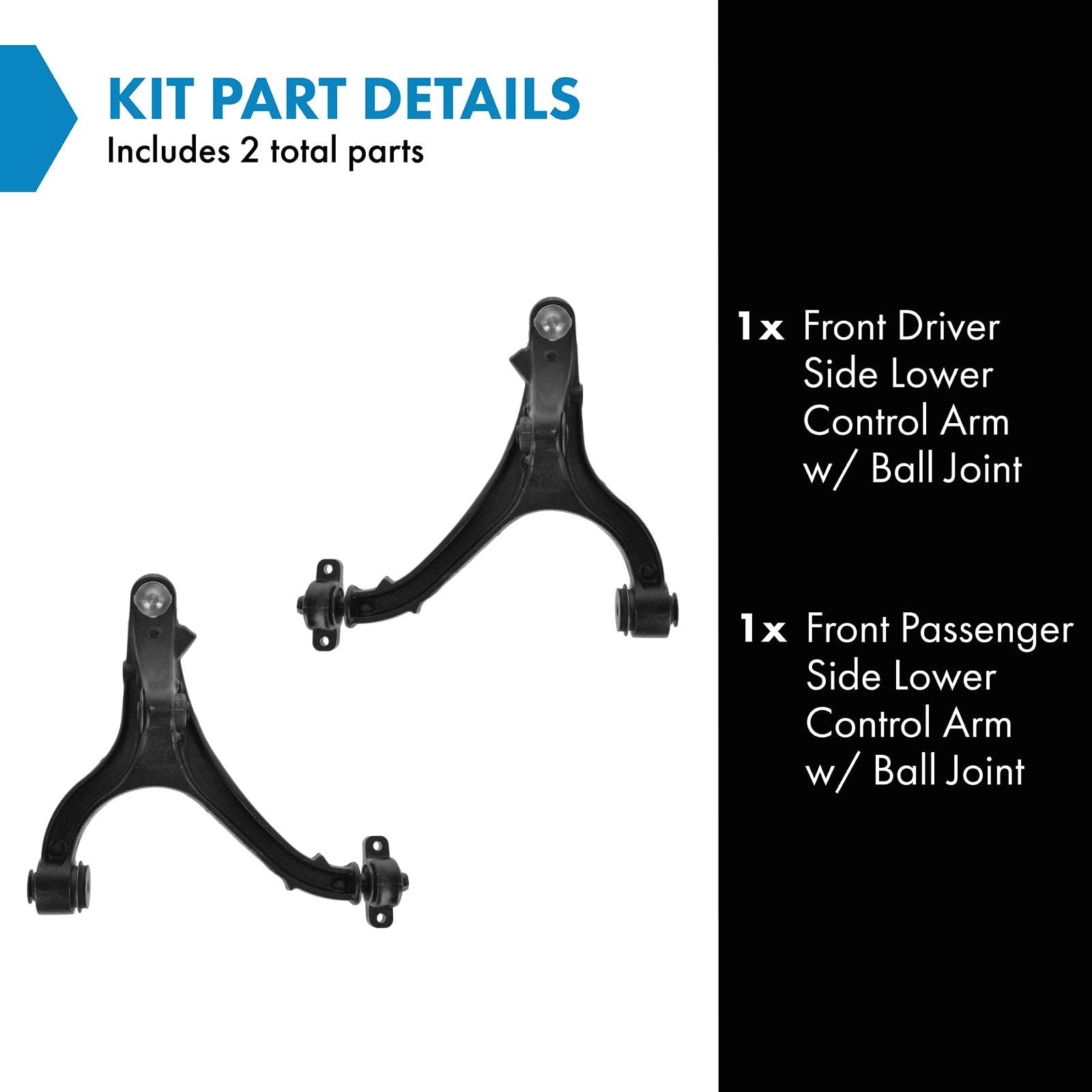 Trq Front Lower Control Arm With Ball Joint Set Compatible With 2006-2010 Jeep Commander 2005-2010 Grand Cherokee