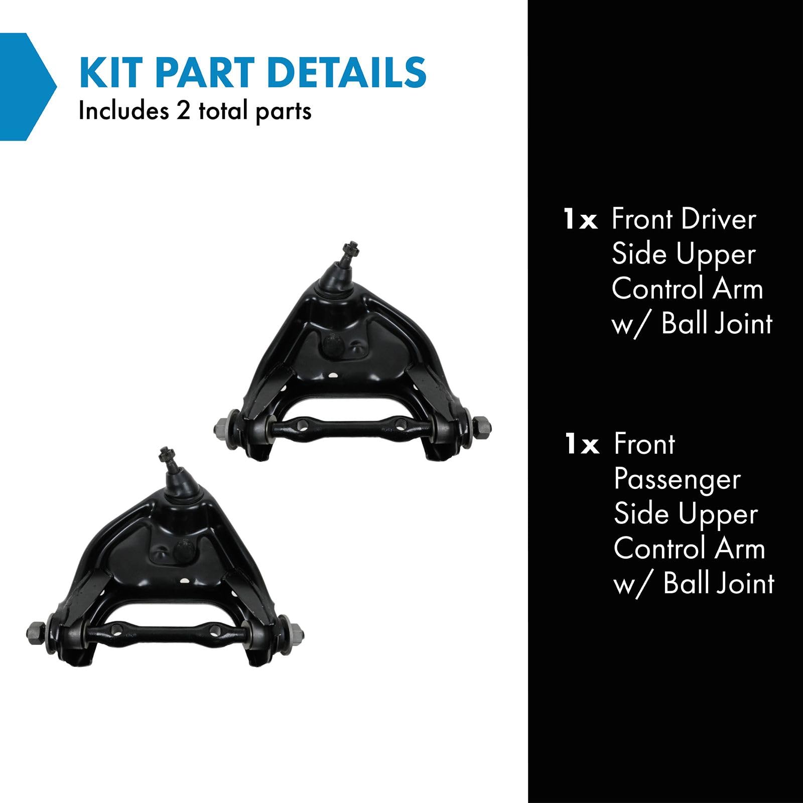 Trq Front Upper Control Arm With Ball Joint Set Compatible With 79-03 Dodge 79-83 Plymouth
