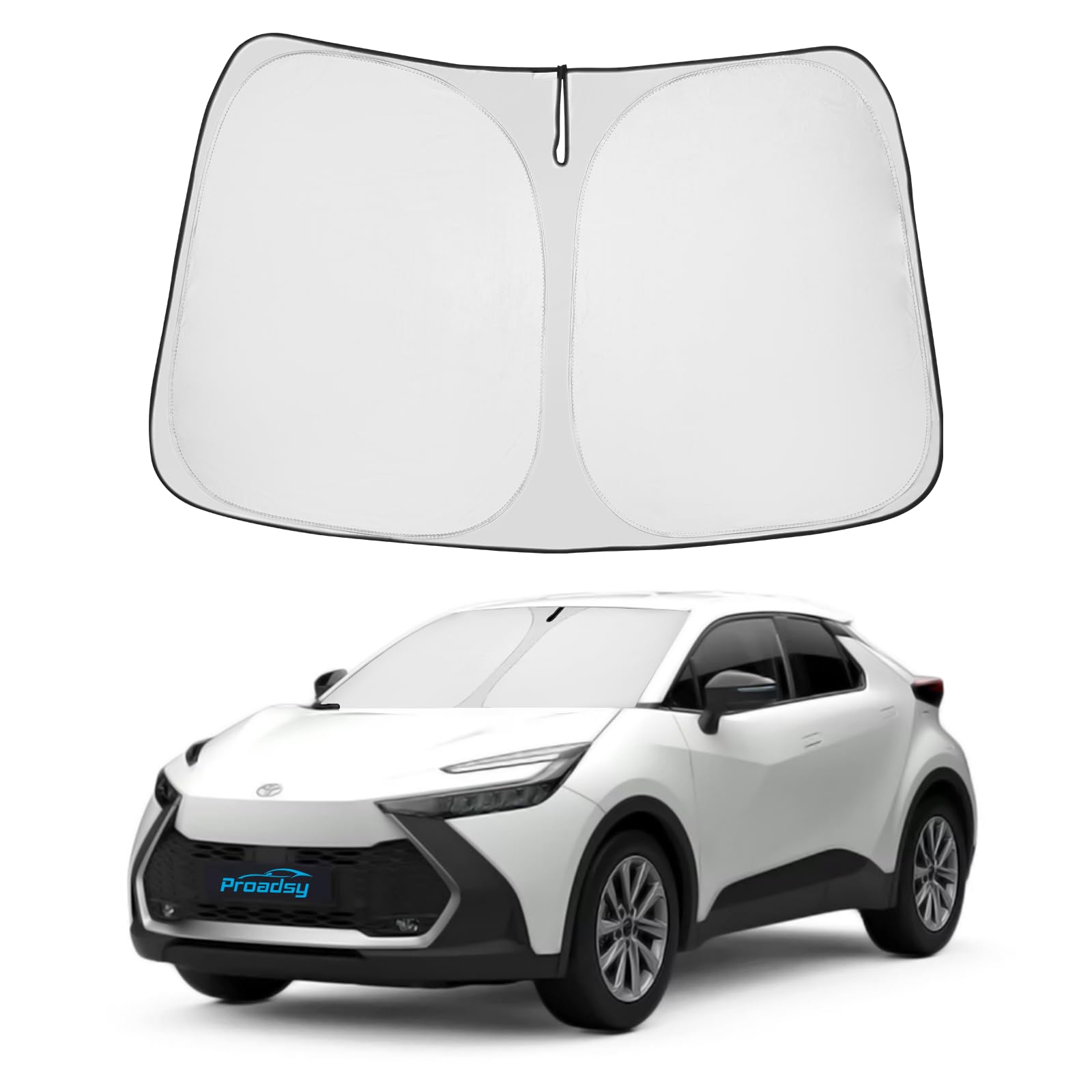 Proadsy Front Windshield Sun Shade Foldable Sunshade Protector Custom Fit 2018-2023 Toyota Ch-R C-Hr Chr, Xle Premium Cuv Winter