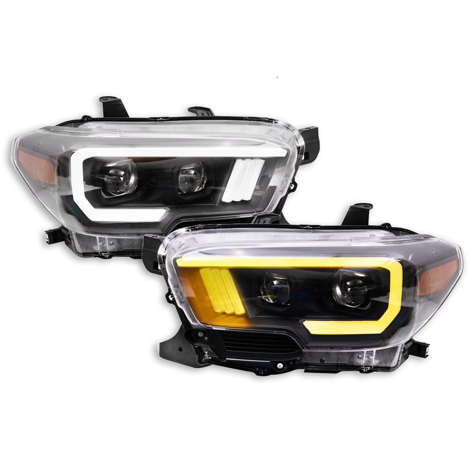 Trq Headlight Assembly Set Headlights Driver & Passenger Side Halogen Compatible With 2016-2022 Toyota Tacoma To2502242 To250224