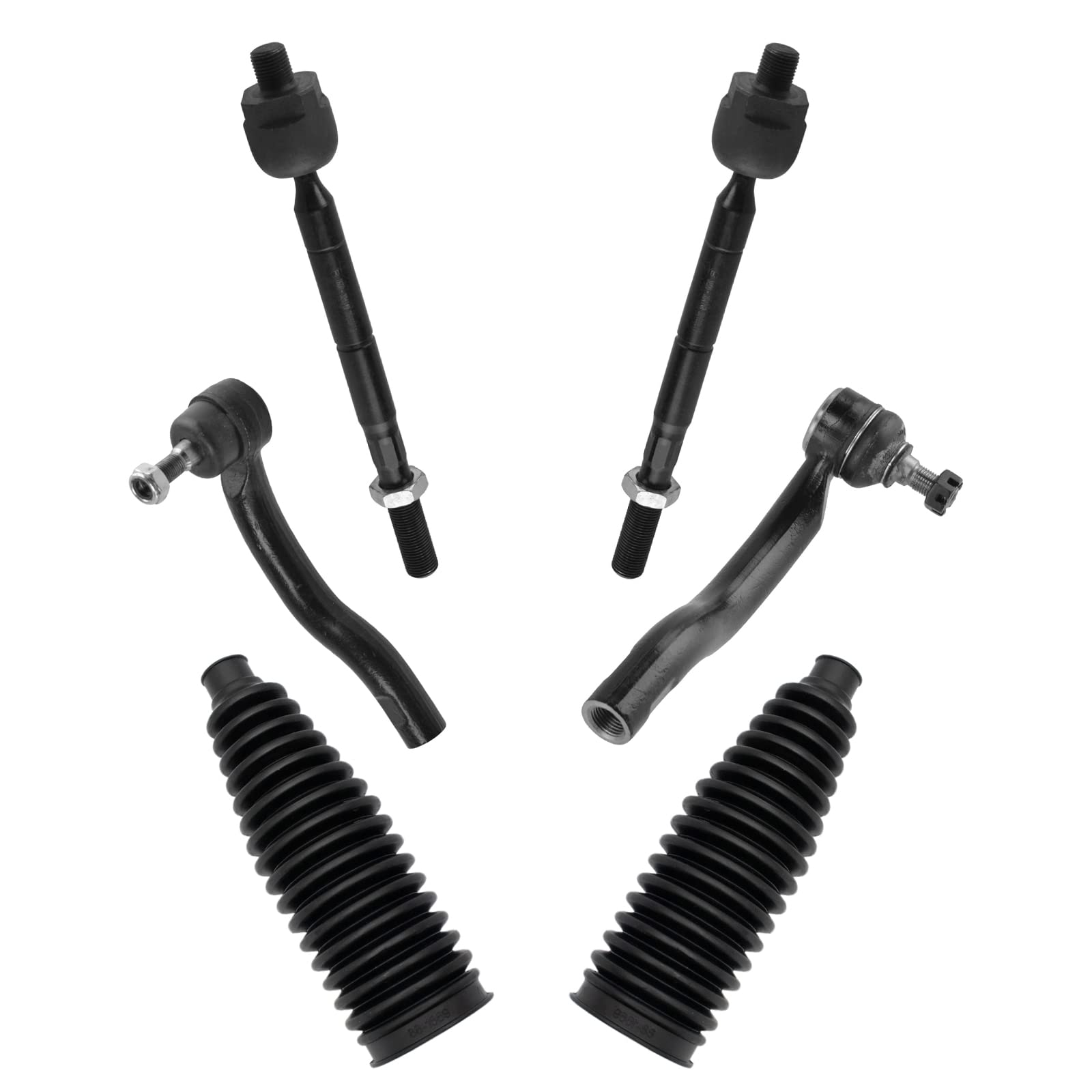 Trq Front Steering Kit Steering Rack & Pinion Bellow Tie Rod Compatible With 2006-2018 Toyota Rav4