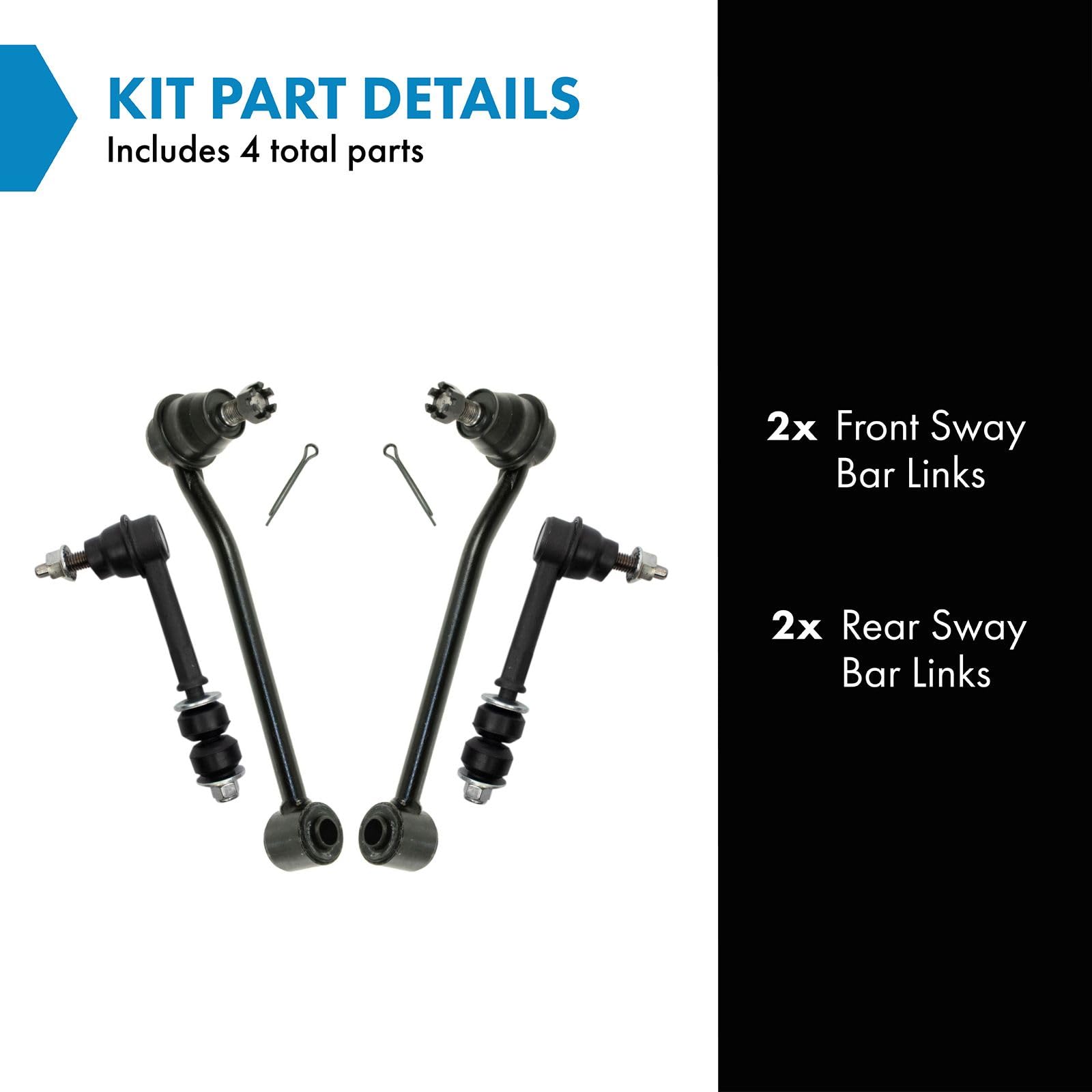 Trq Sway Bar Stabilizer Link Set Front & Rear Compatible With 94-95 Ram 2500 Ram 3500