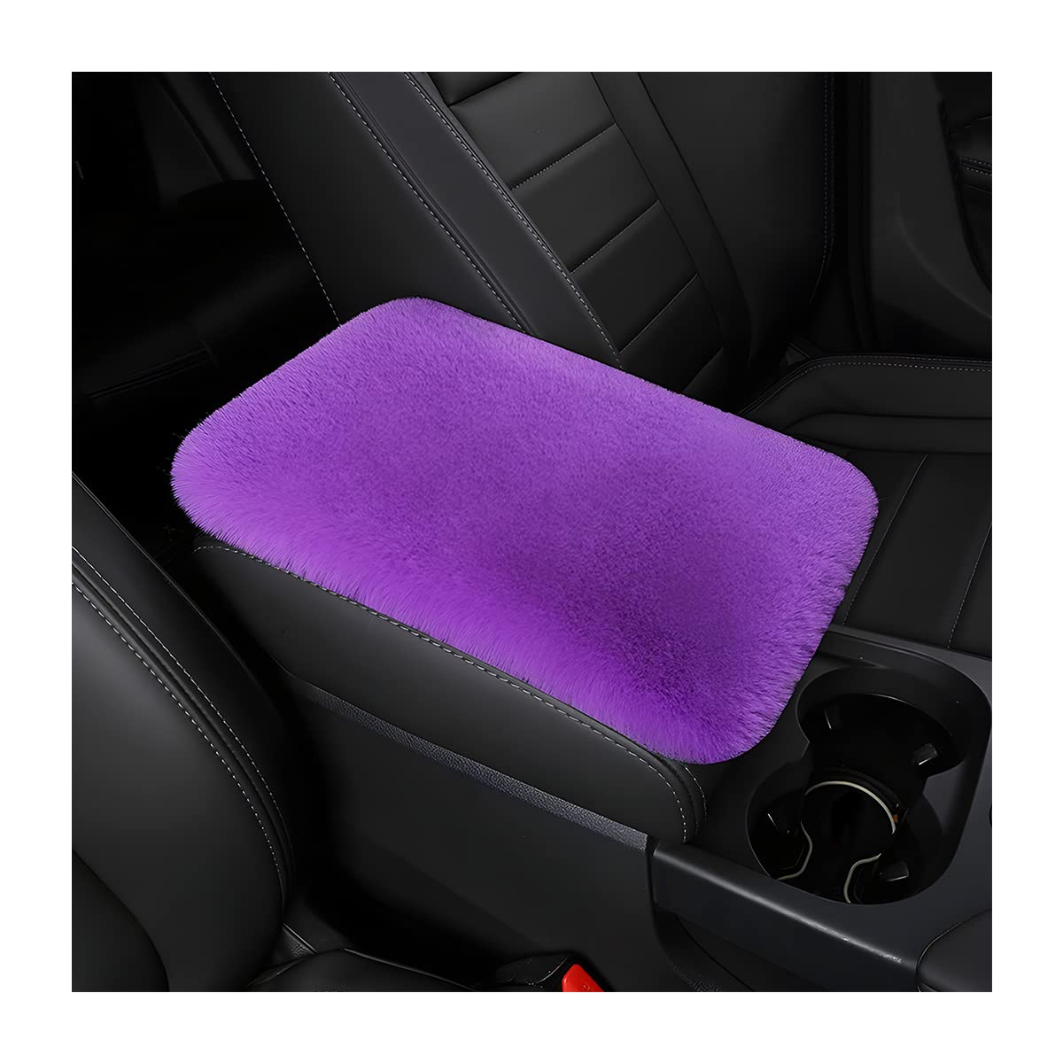 Fluffy Car Armrest Cover, Universal Car Center Console Pad, Car Armrest Seat Box Cover Decor Accessories For Women Men, Armrest Seat Box Cover Protector For Most Vehicle, Suv, Truck, Car (Purple)