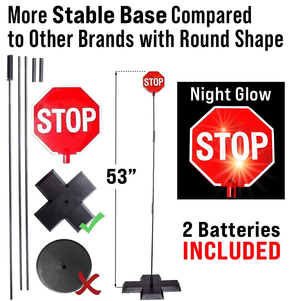 Cobra Tuning LED Stop Sign Parking Assistant for Garage - Black Flashing Signal Safety Light