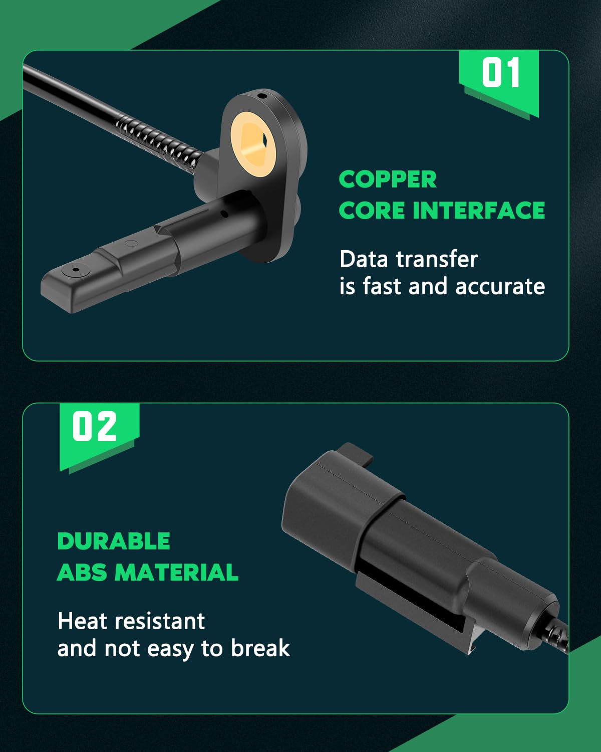 Scitoo 2 Pcs Front Left Right Abs Wheel Speed Sensors Fit For 2008 2009 2010 2011 2012 2013 2014 2015 For Mitsubishi Lancer,2007