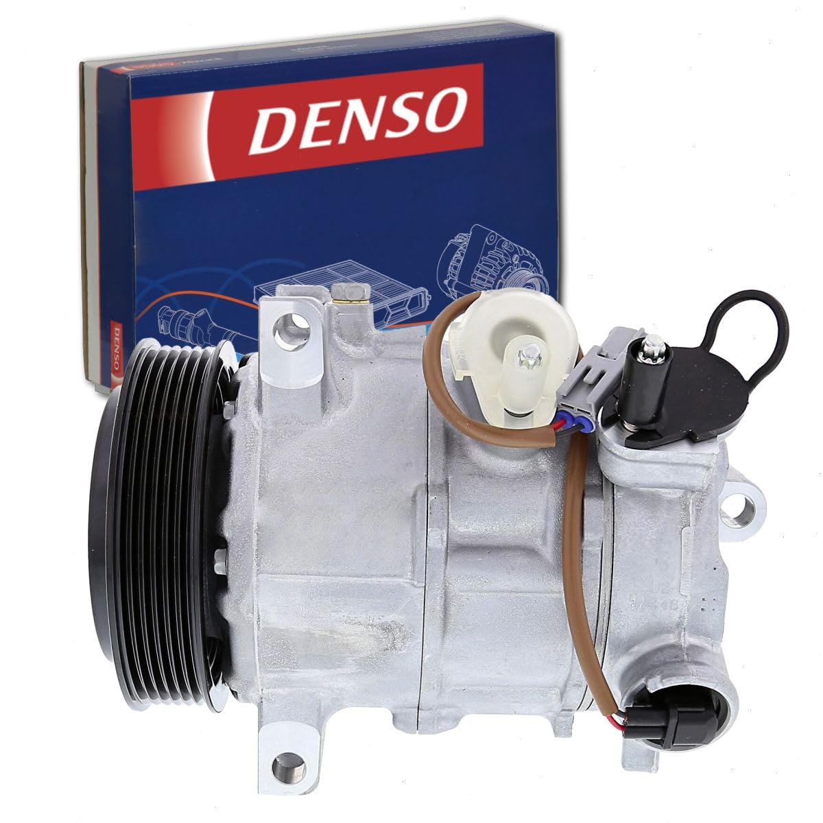 Denso 471-0834 New AC Compressor with Clutch, 1 Pack