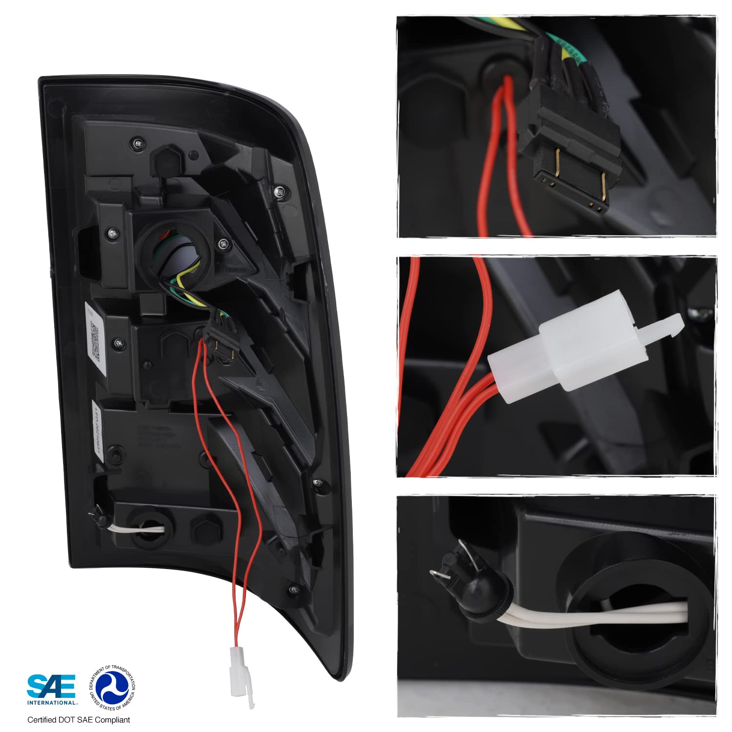 Akkon - Fits 2009-2018 Dodge Ram 1500 2500 3500 Truck [Full Led] Black Tail Lights Pair Driver Left + Passenger Right